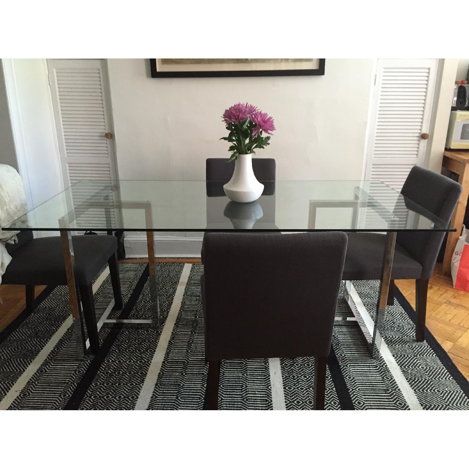 CB2 Silverado Chrome Rectangular Dining Table - image-5