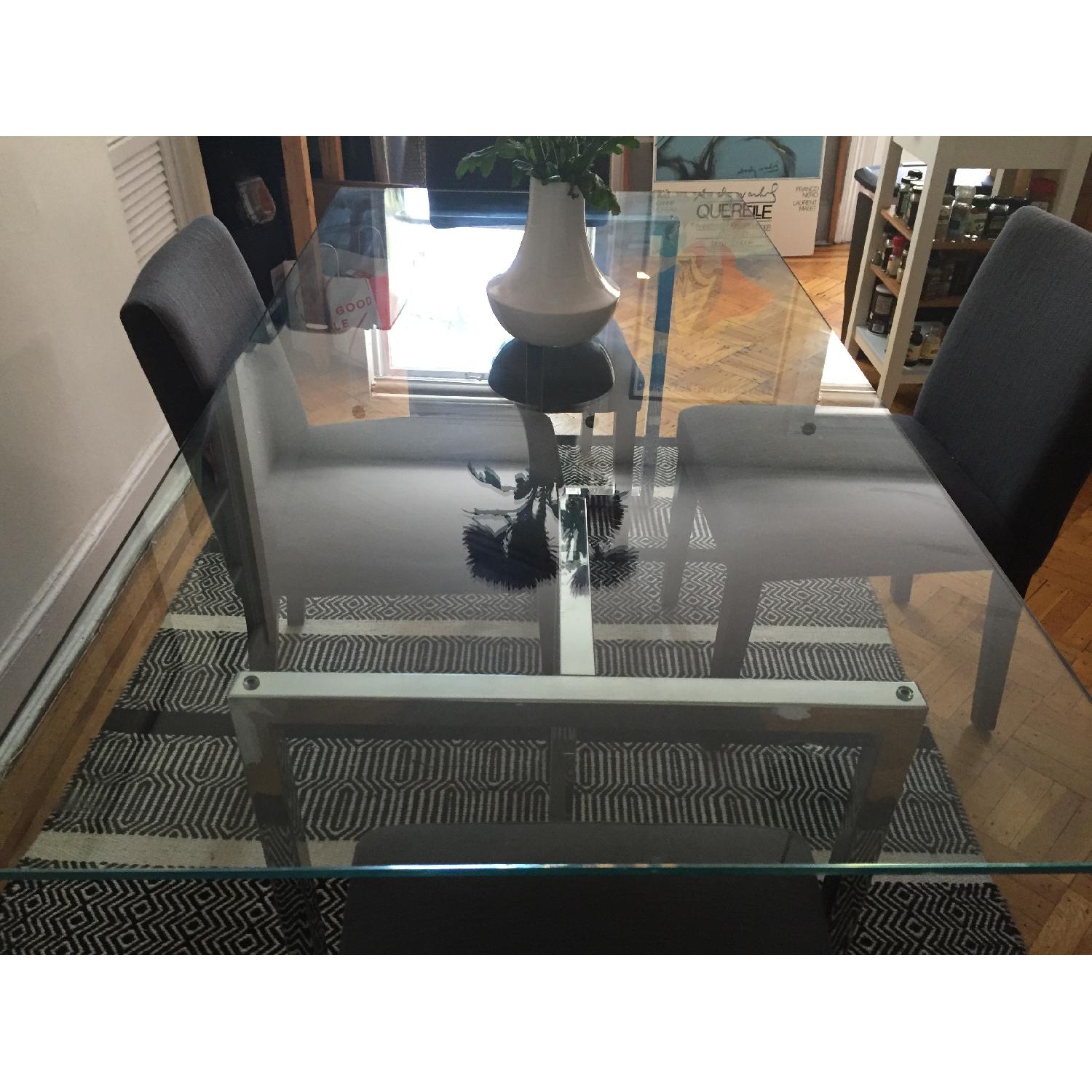 CB2 Silverado Chrome Rectangular Dining Table - image-7