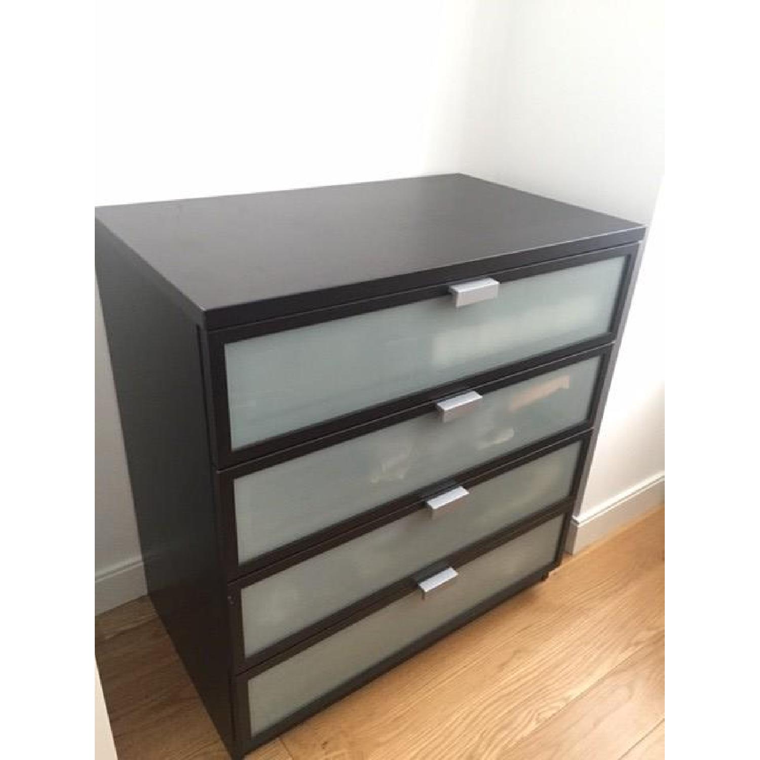 Ikea Hopen Frosted 4-Drawer Chest in Black-Silver - image-3
