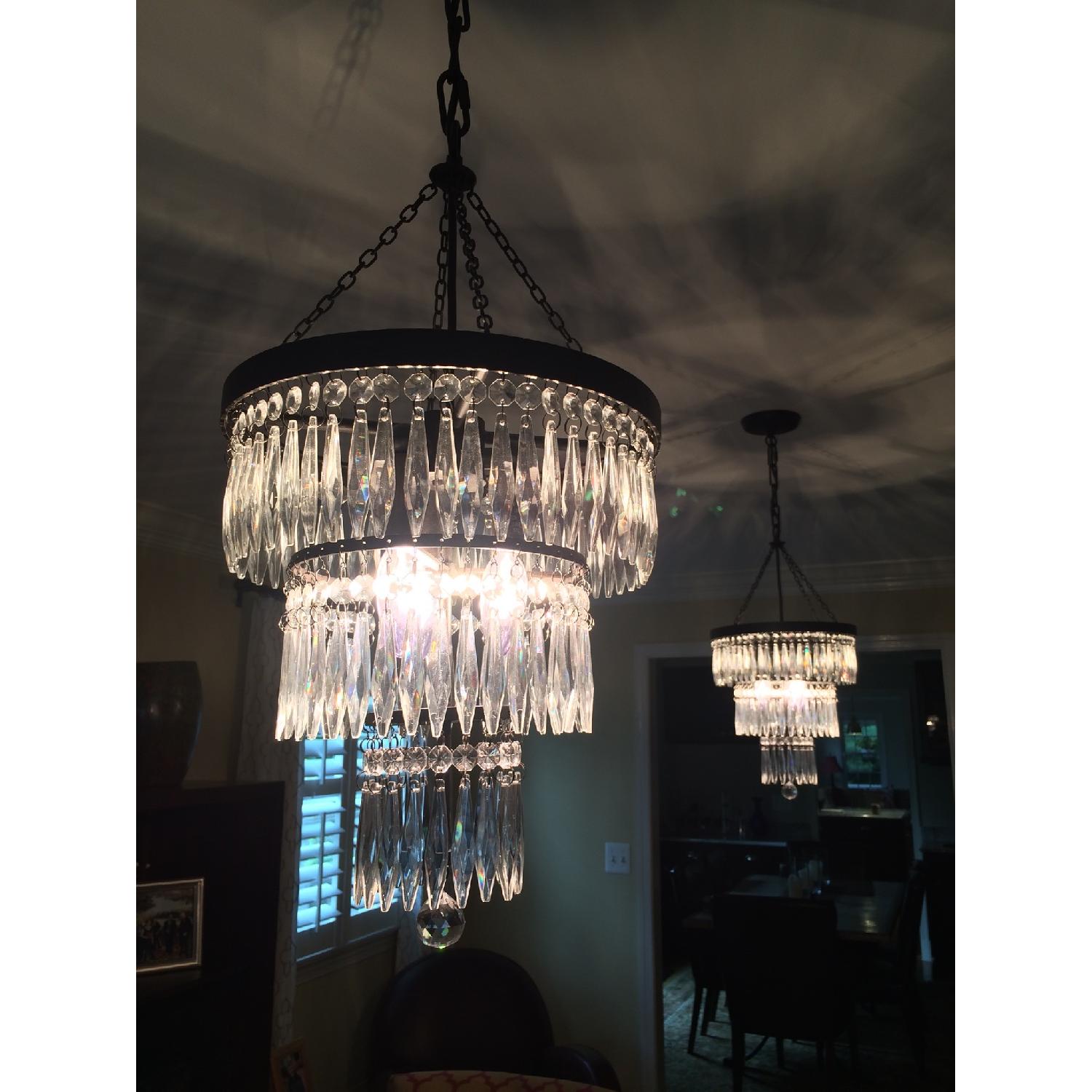 Pottery Barn Small Adele Crystal Drop Chandeliers - image-1