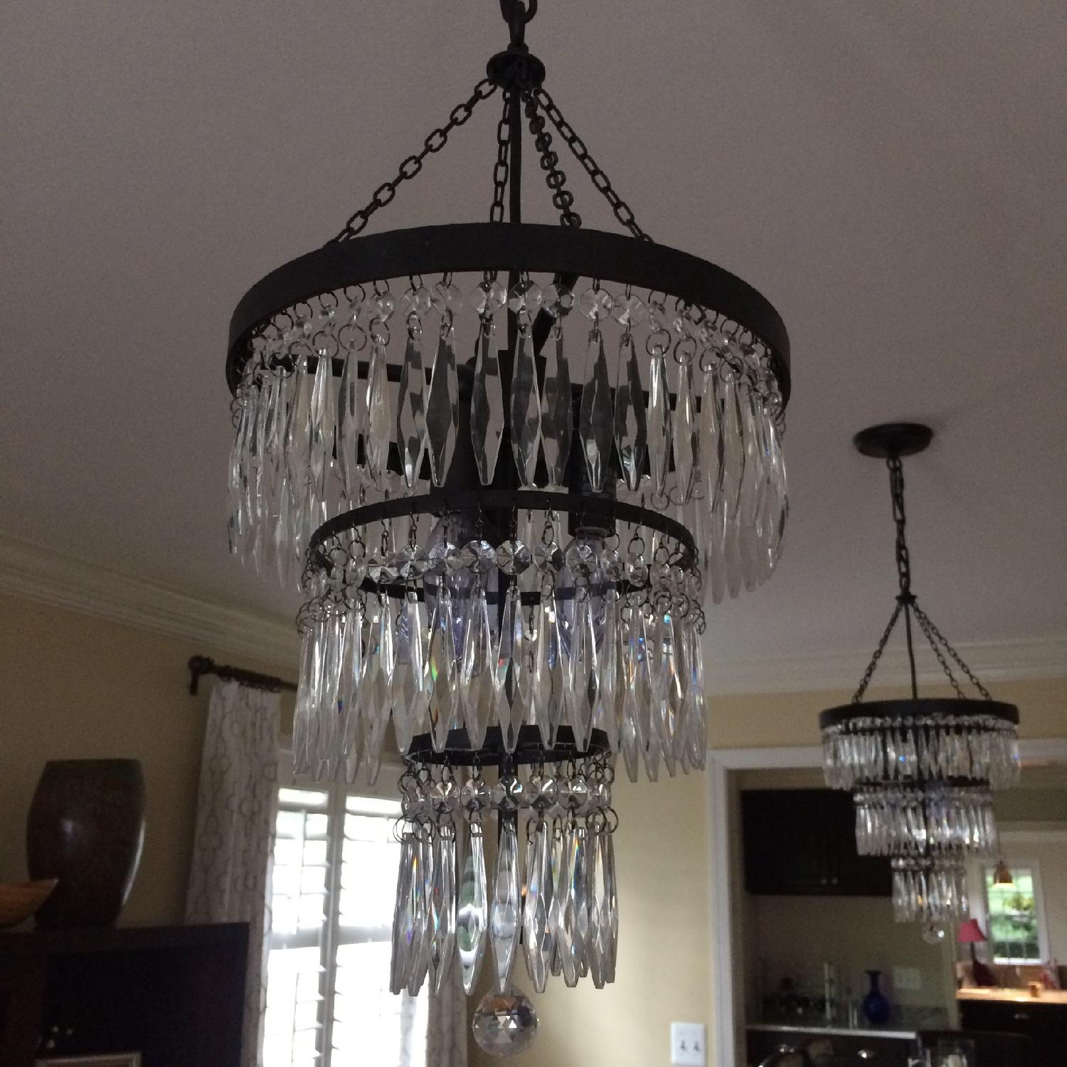 Pottery Barn Small Adele Crystal Drop Chandeliers - image-3
