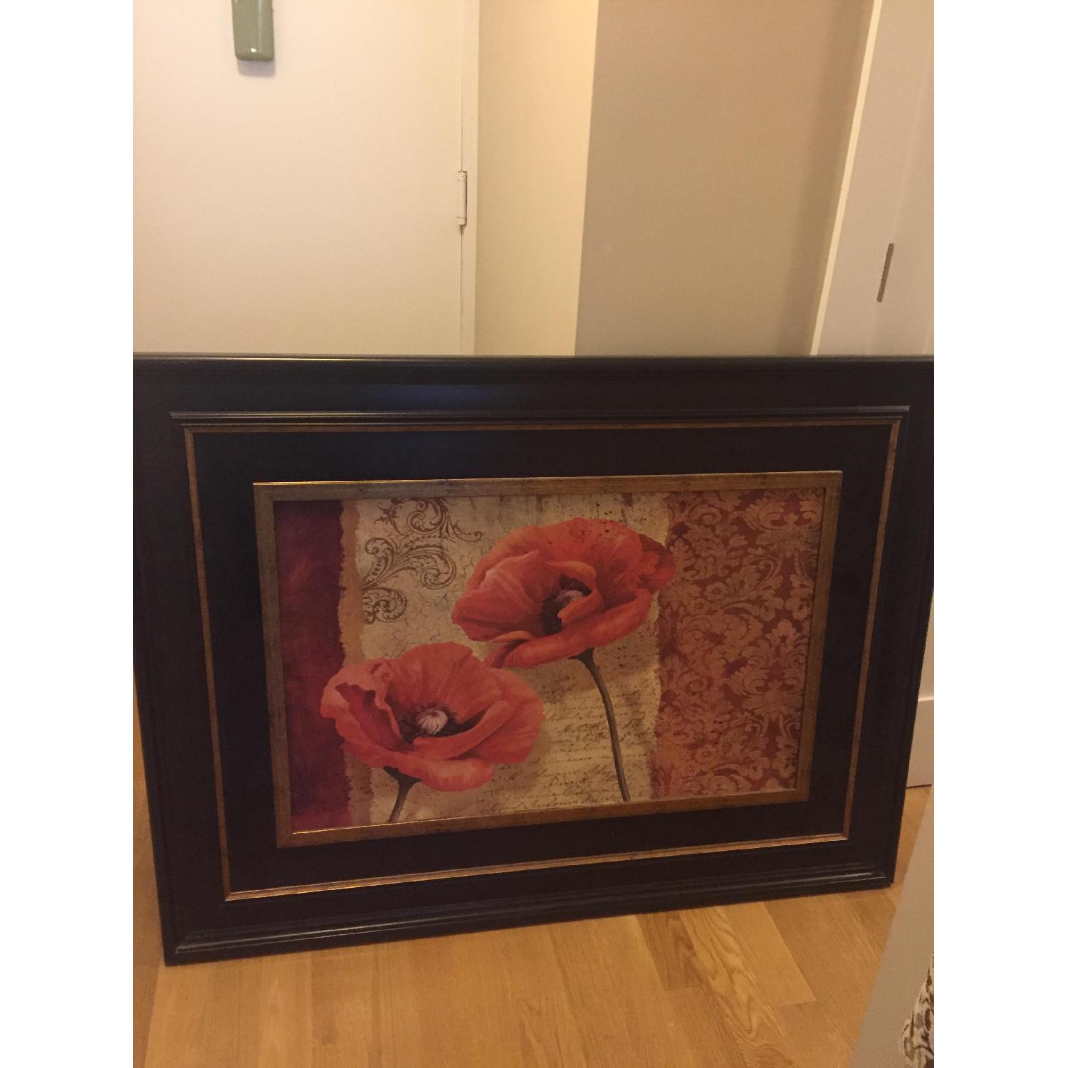 Kirkland's Large Floral Wall Art w/ Wooden Frame - image-1