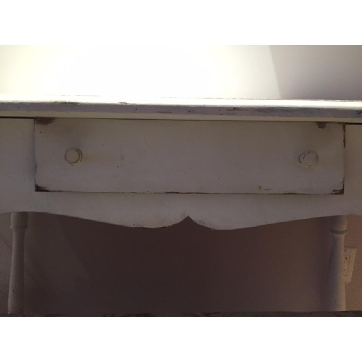 Distressed White Country-Style Desk w/ Bench - image-4