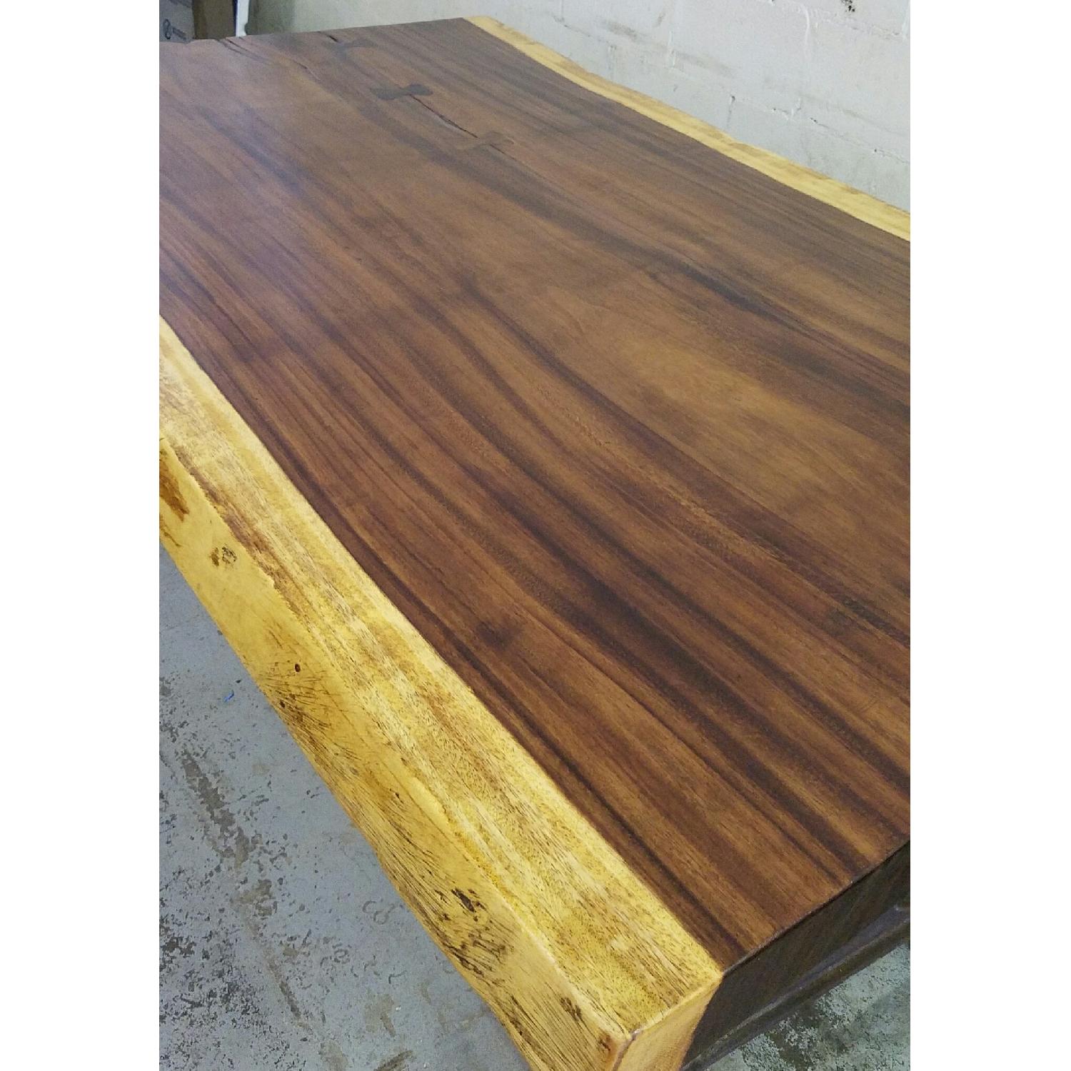 Costa Rican Monkey Pod Slab Table w/ Cast Iron Base - image-3