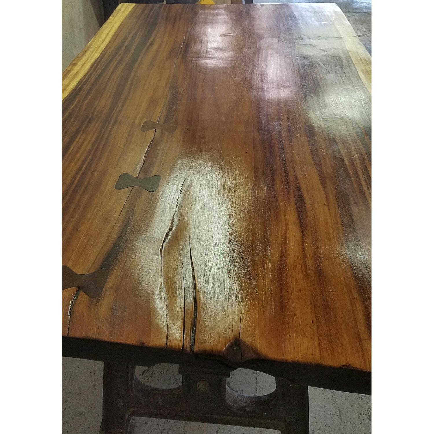 Costa Rican Monkey Pod Slab Table w/ Cast Iron Base - image-4