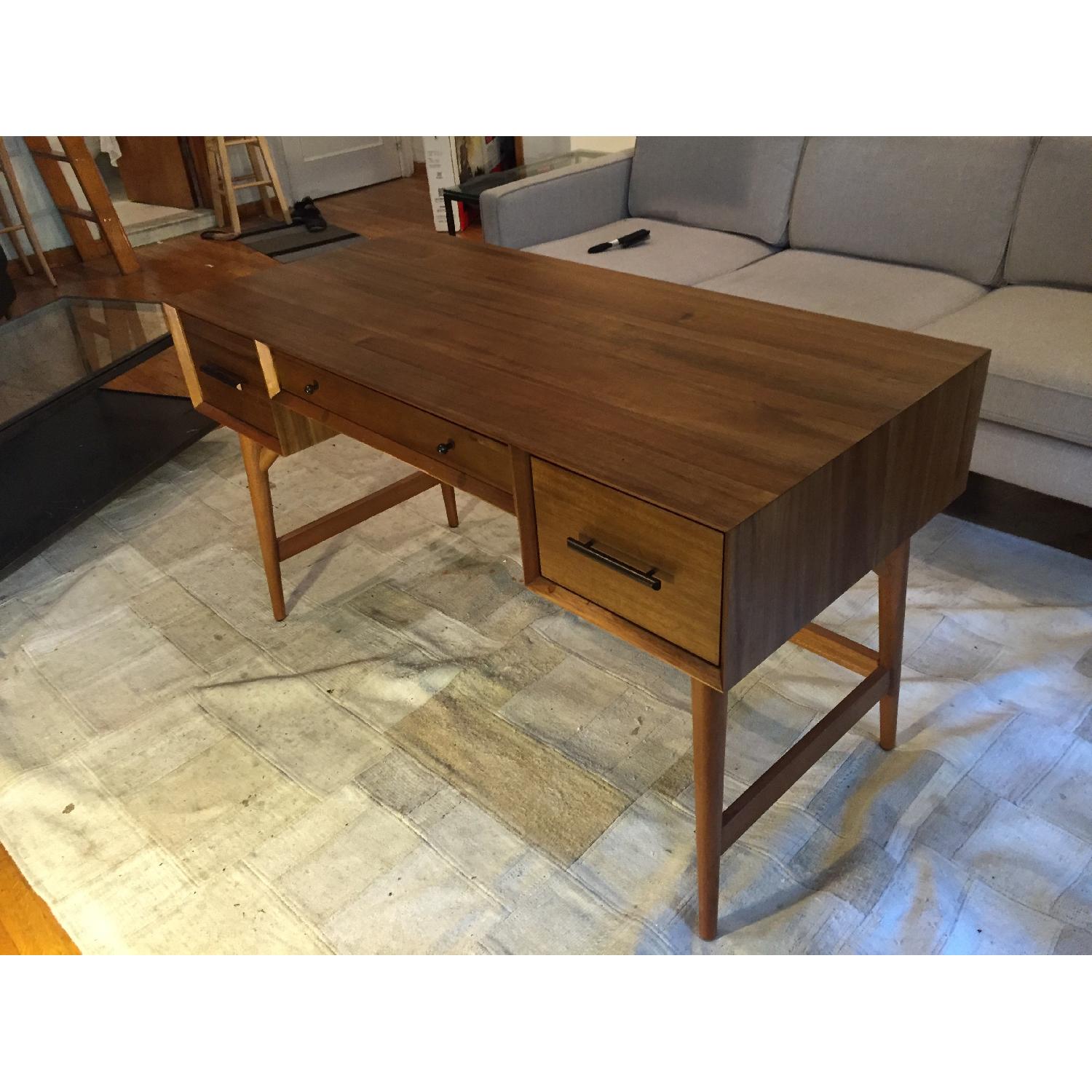 West Elm Mid-Century Acorn Wood Desk - image-3