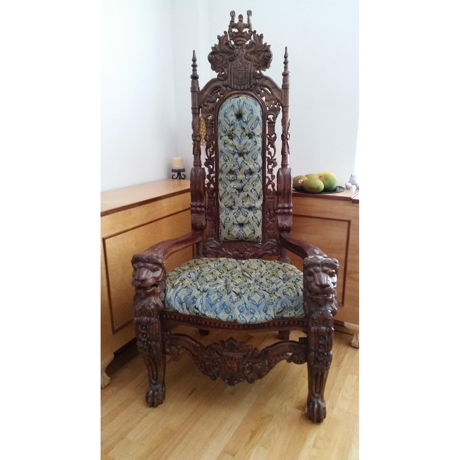 Mahogany Throne Queens Chair - image-5