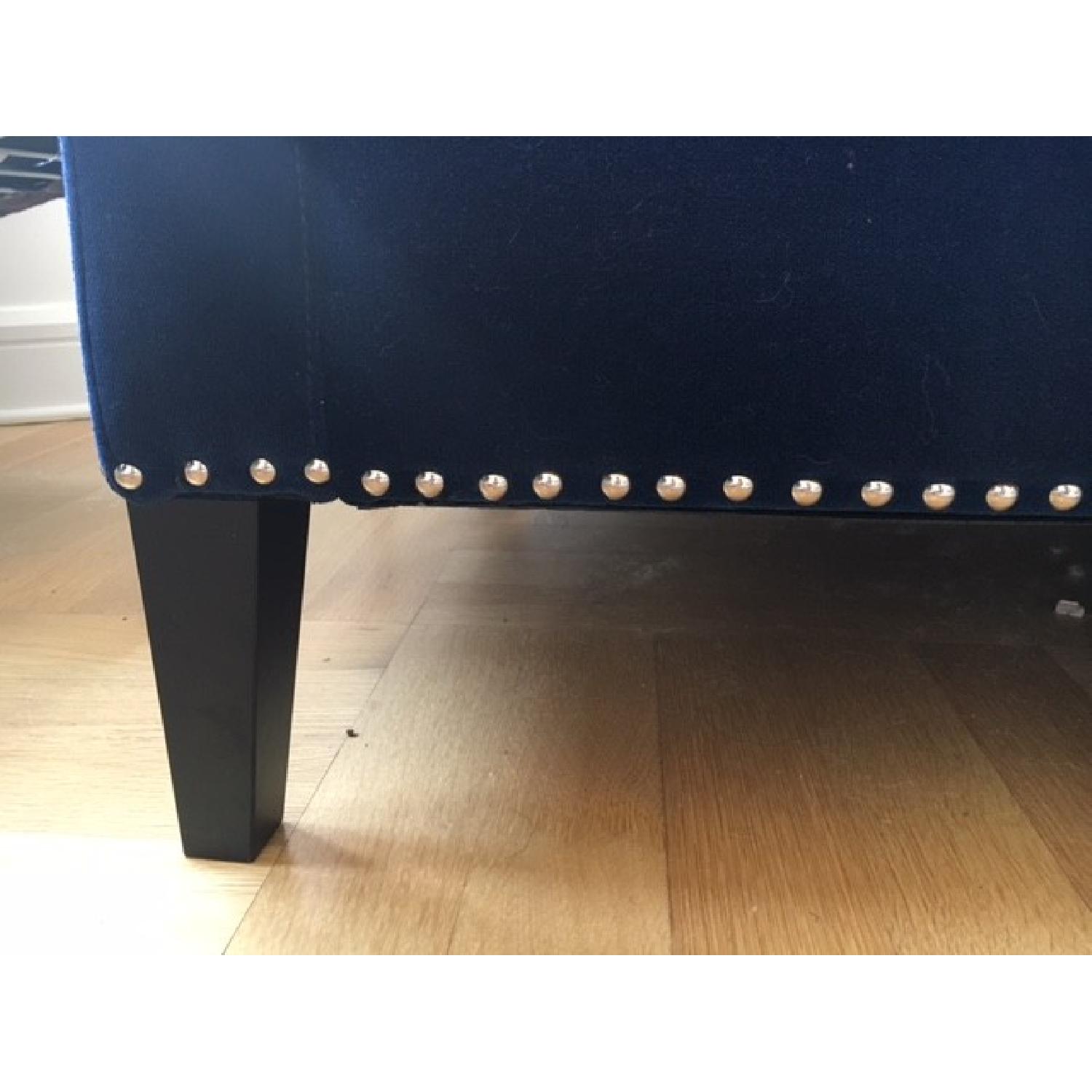 Royal Blue Velvet Studded Sofa - image-4