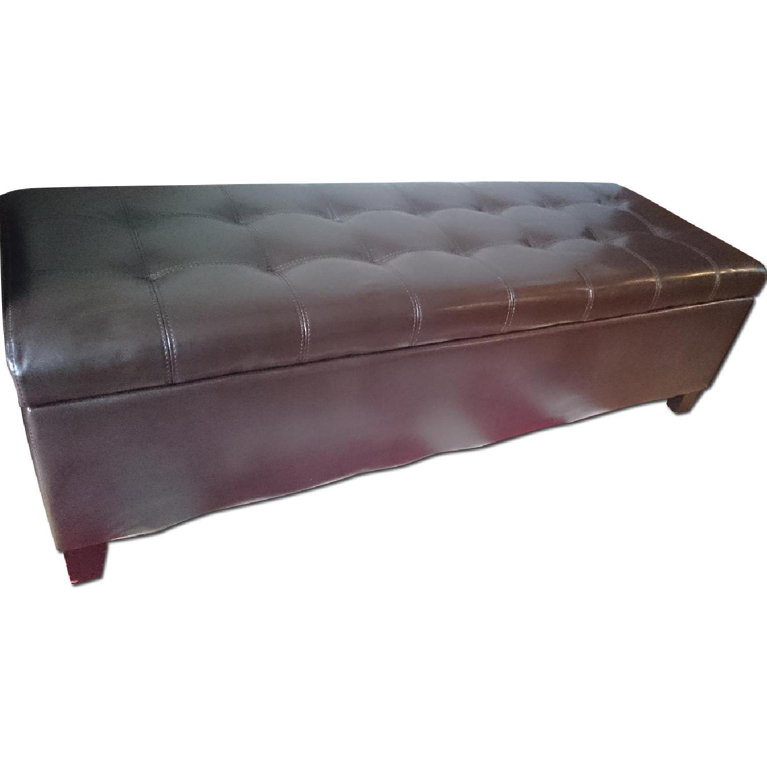 Fulham Bonded Leather Storage Bench - image-0