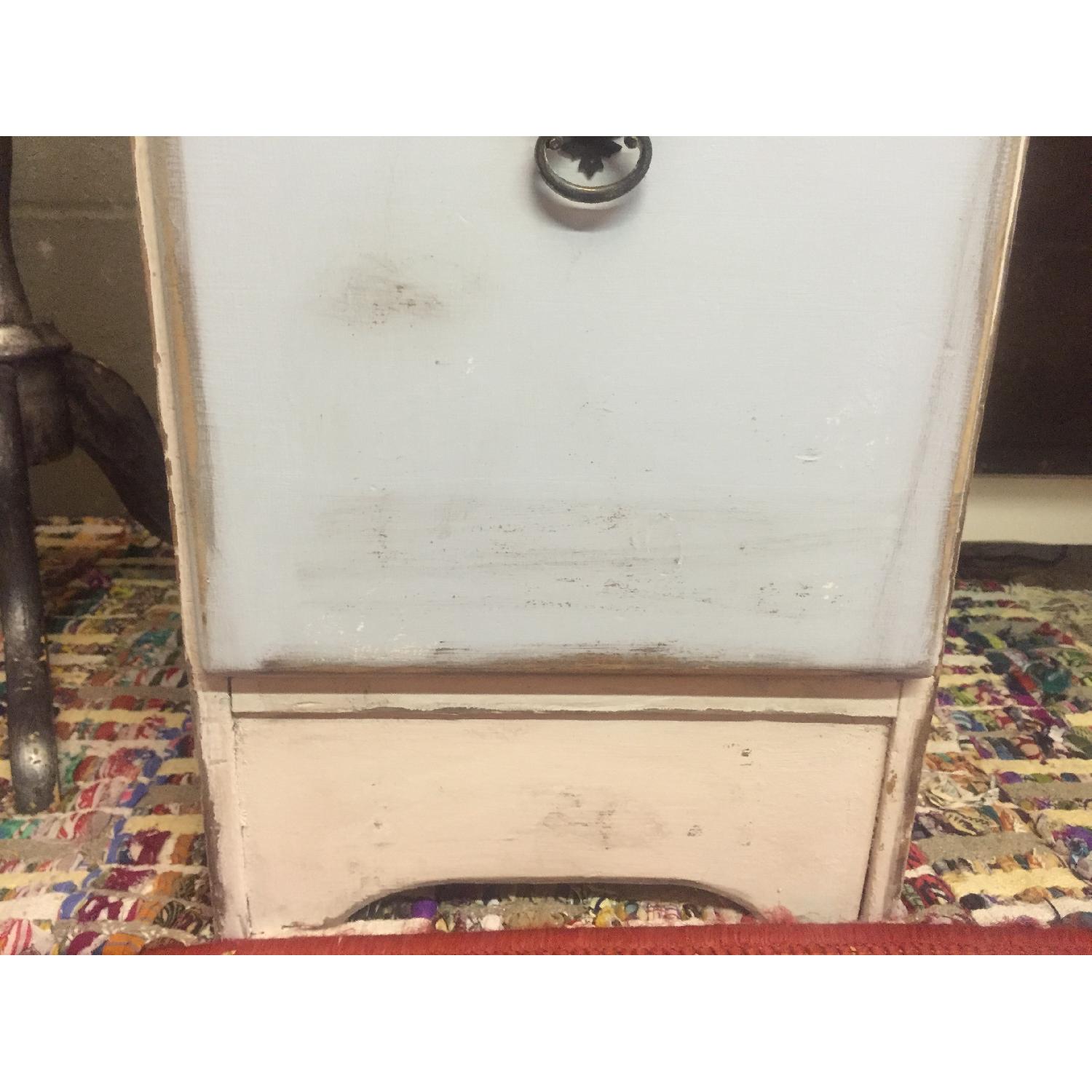 Shabby Chic Pale Blue & White 6 Drawer Computer Desk Table - image-2