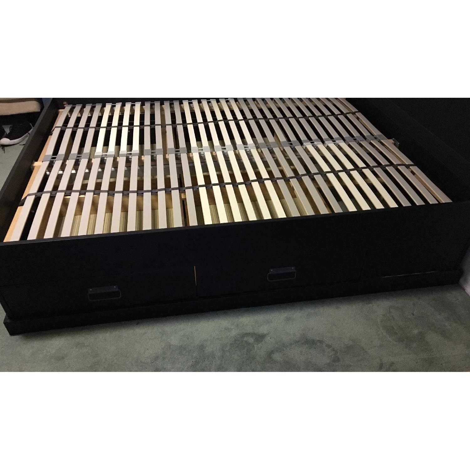 Ikea Fjell Pine Queen Storage Bed Frame AptDeco