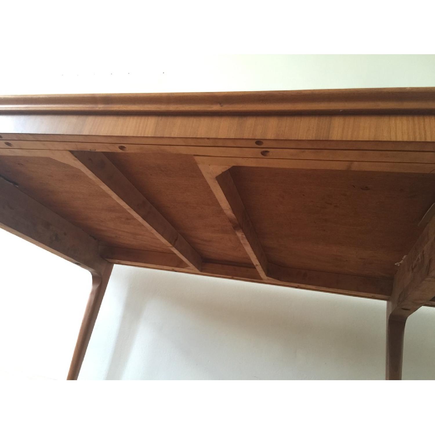 Mid Century Modern Solid Teak Dining Table w/ Leaves & Protective Cover - image-5