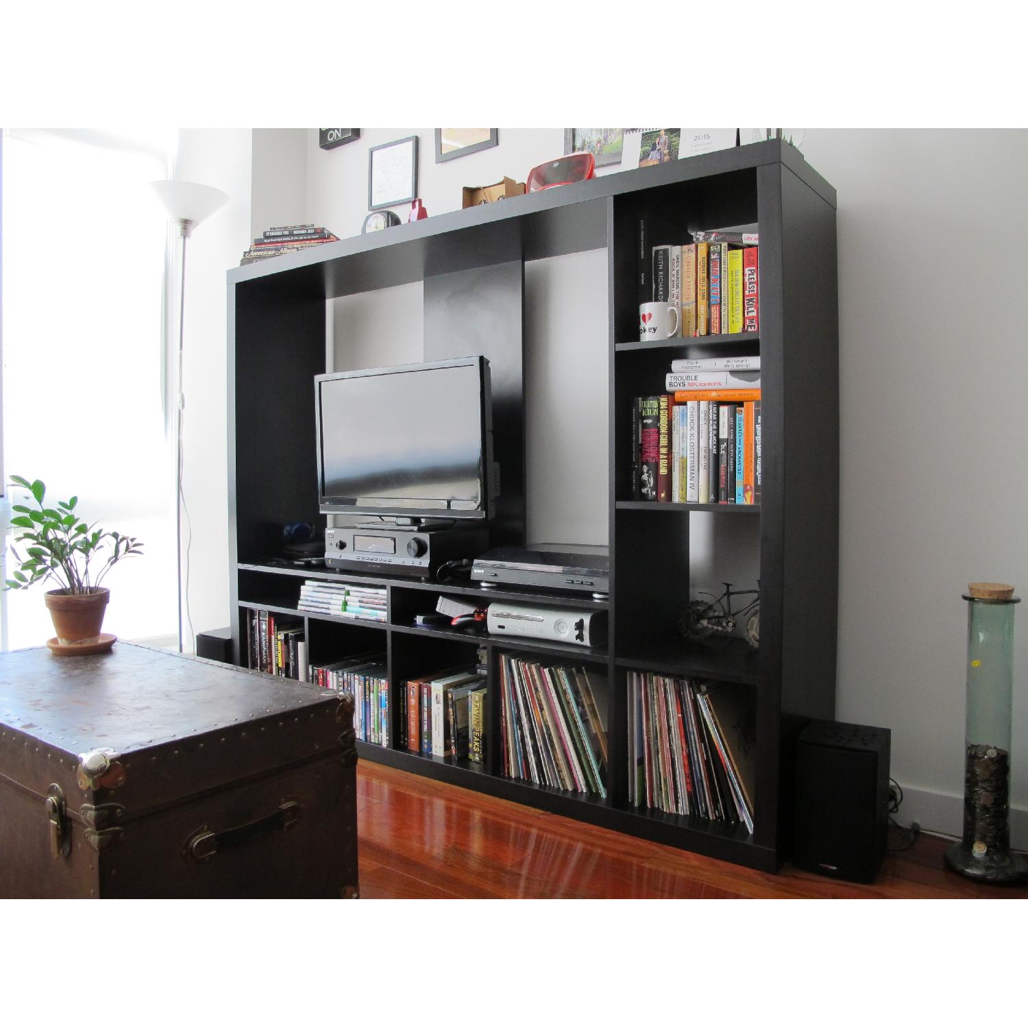 Ikea Lappland Media Unit in Black/Brown - AptDeco