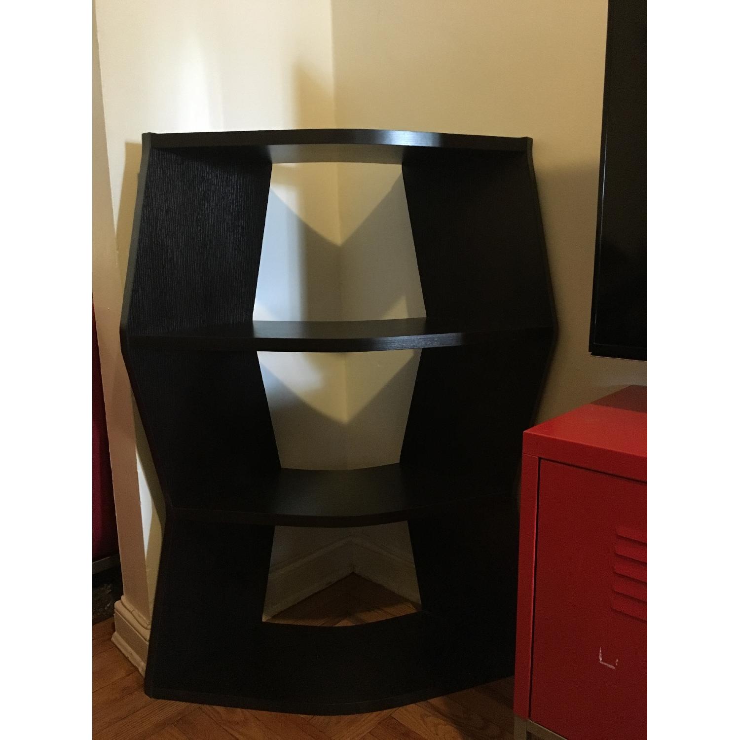 Dark Wood Corner Bookshelf - image-1