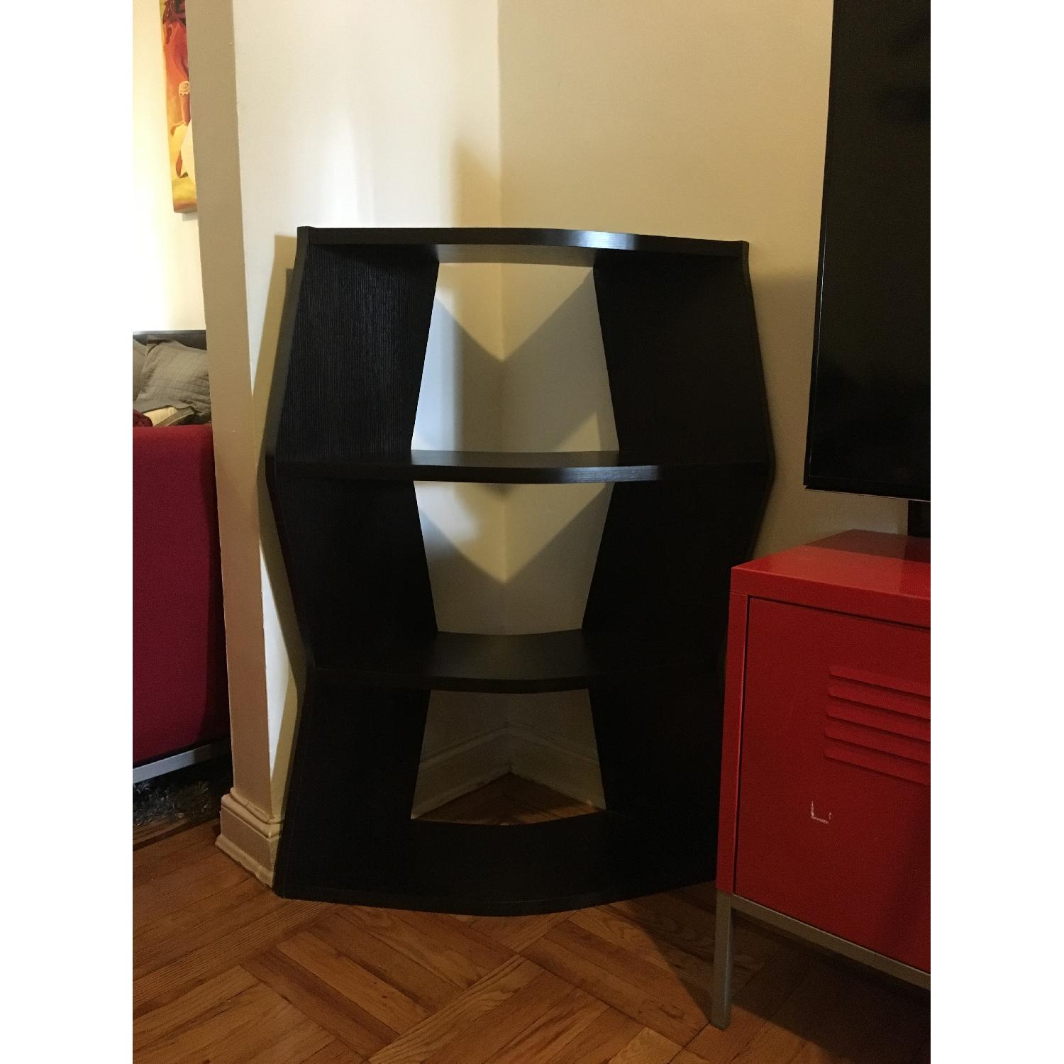 Dark Wood Corner Bookshelf - image-5