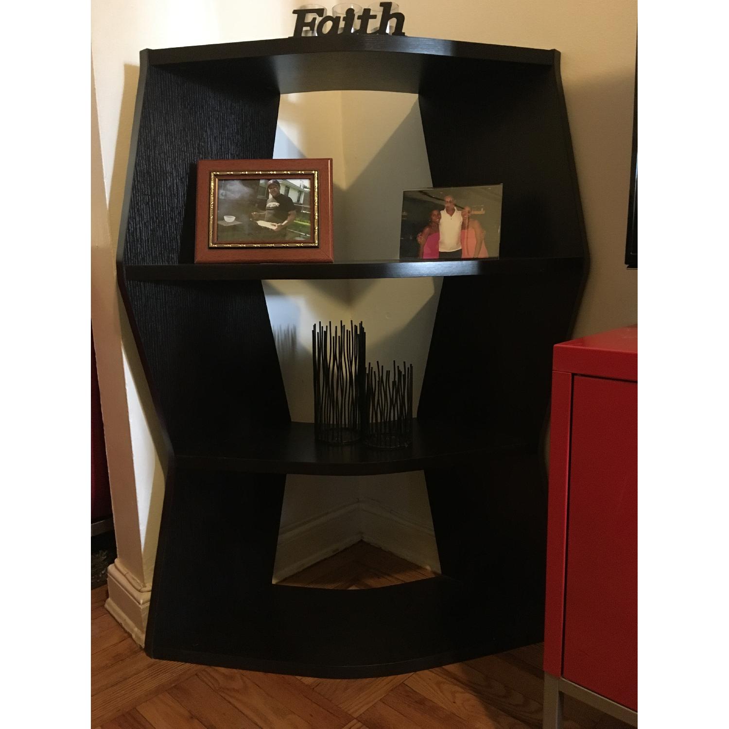 Dark Wood Corner Bookshelf - image-6