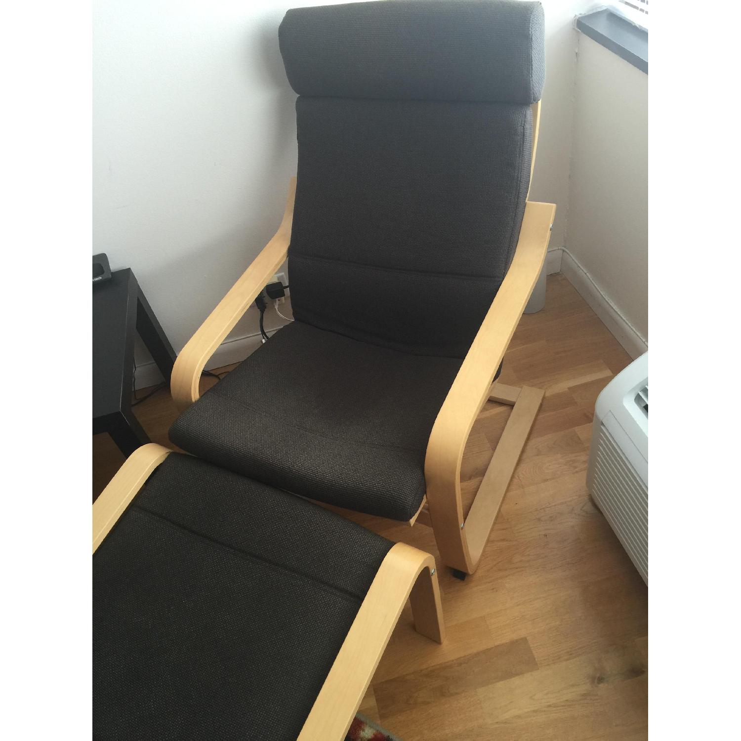 Ikea Poang Chair & Ottoman - image-1