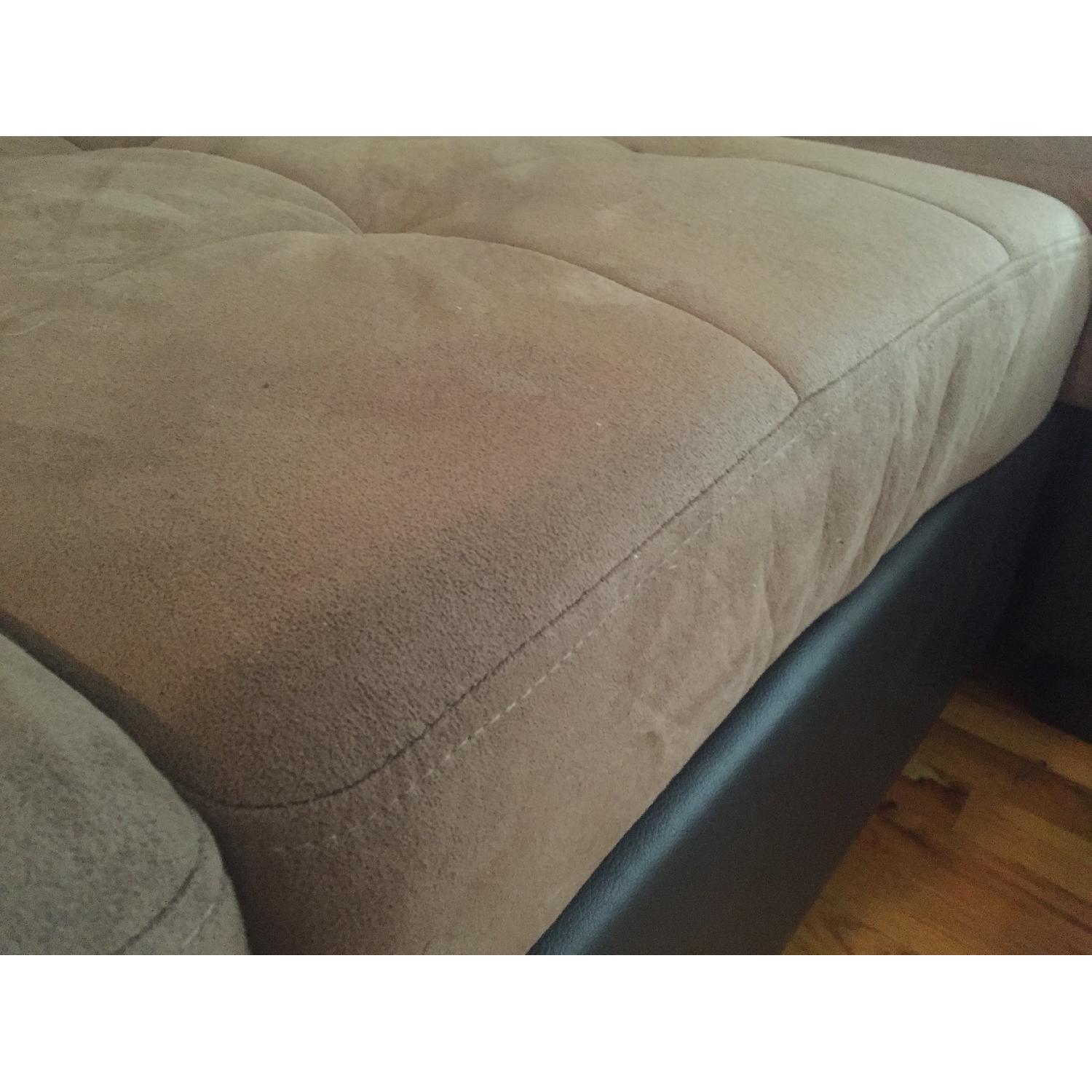 Aspen Faux Leather & Microfiber Sofa w/ Reversible Chaise - image-3