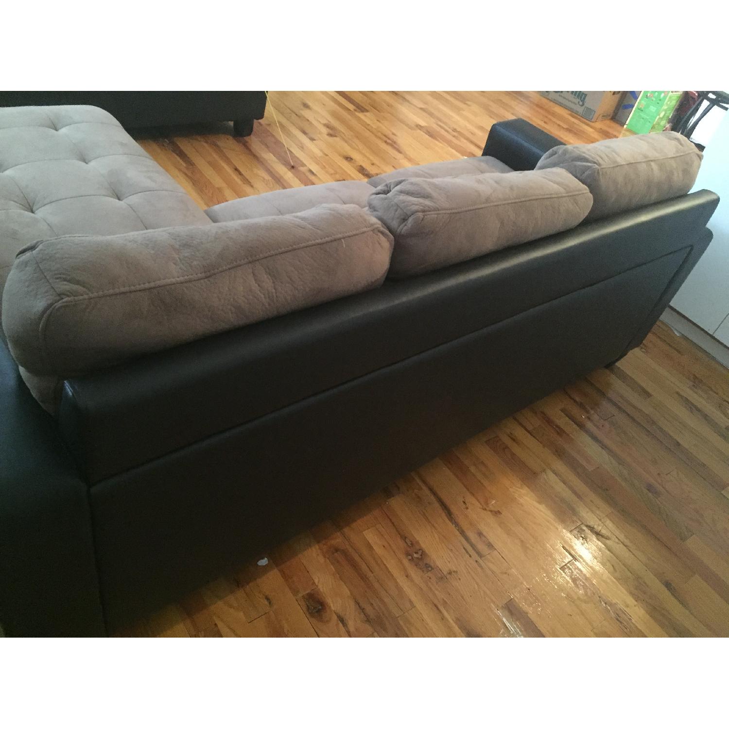 Aspen Faux Leather & Microfiber Sofa w/ Reversible Chaise - image-6