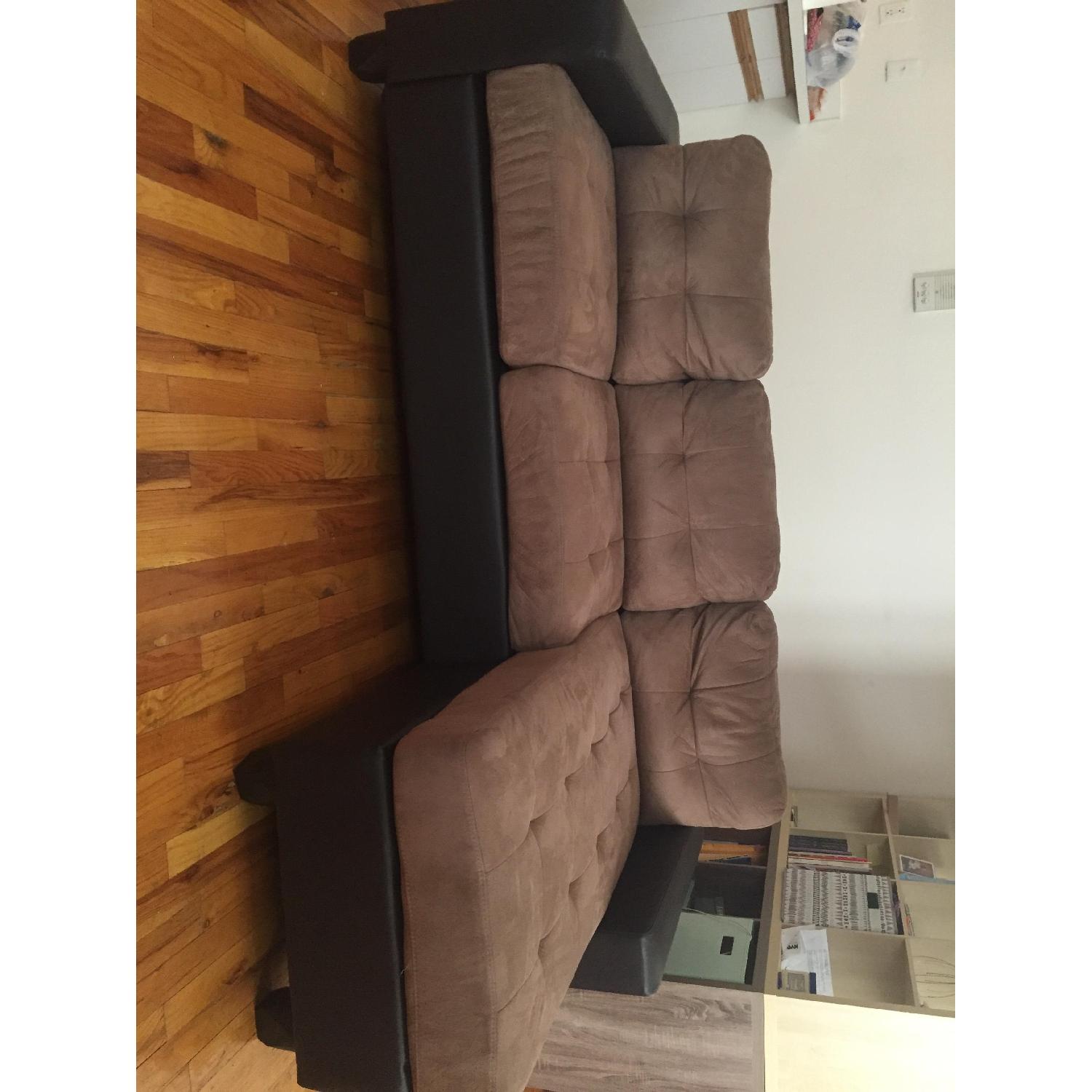 Aspen Faux Leather & Microfiber Sofa w/ Reversible Chaise - image-8