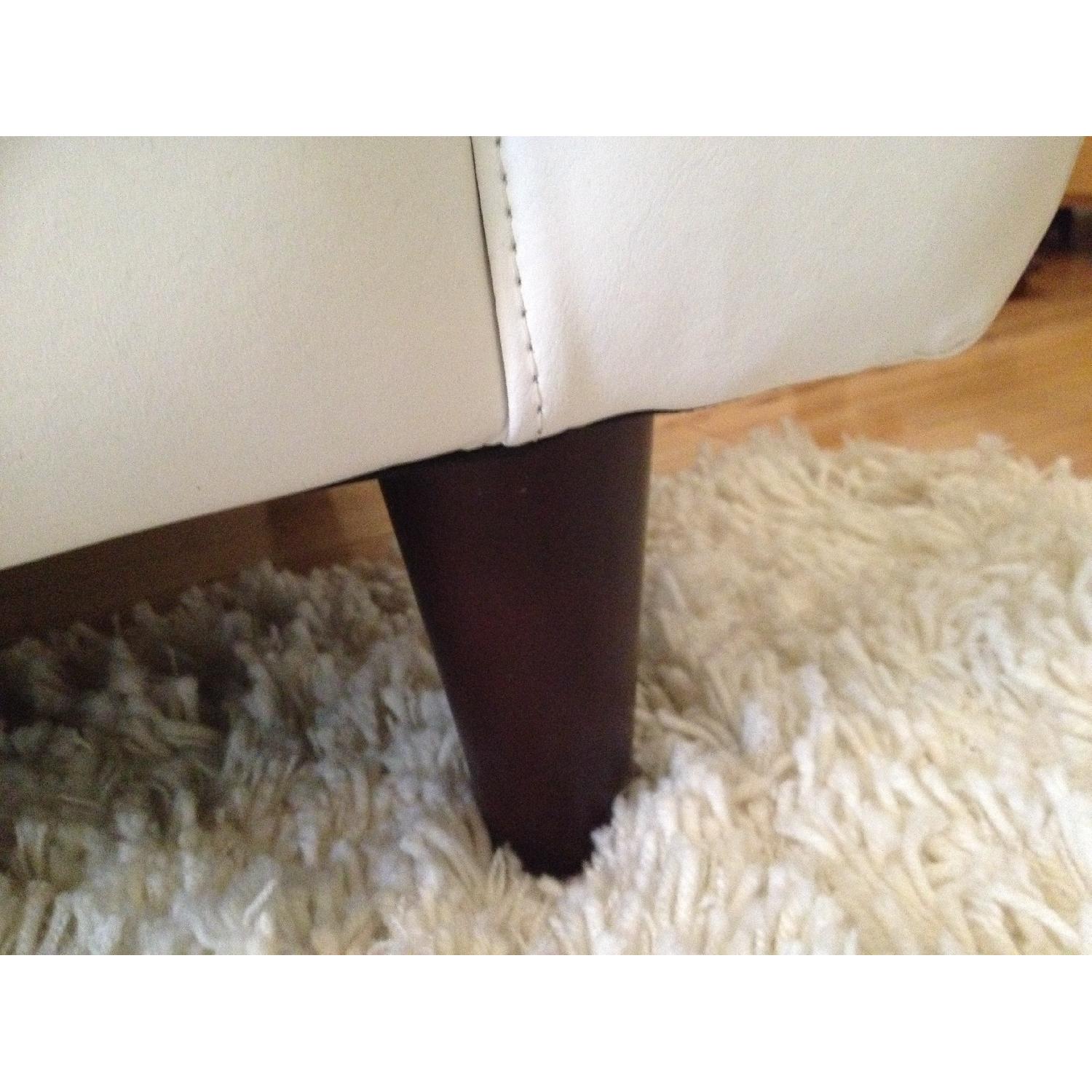 Macy's White Bonded Leather Sofa - image-6