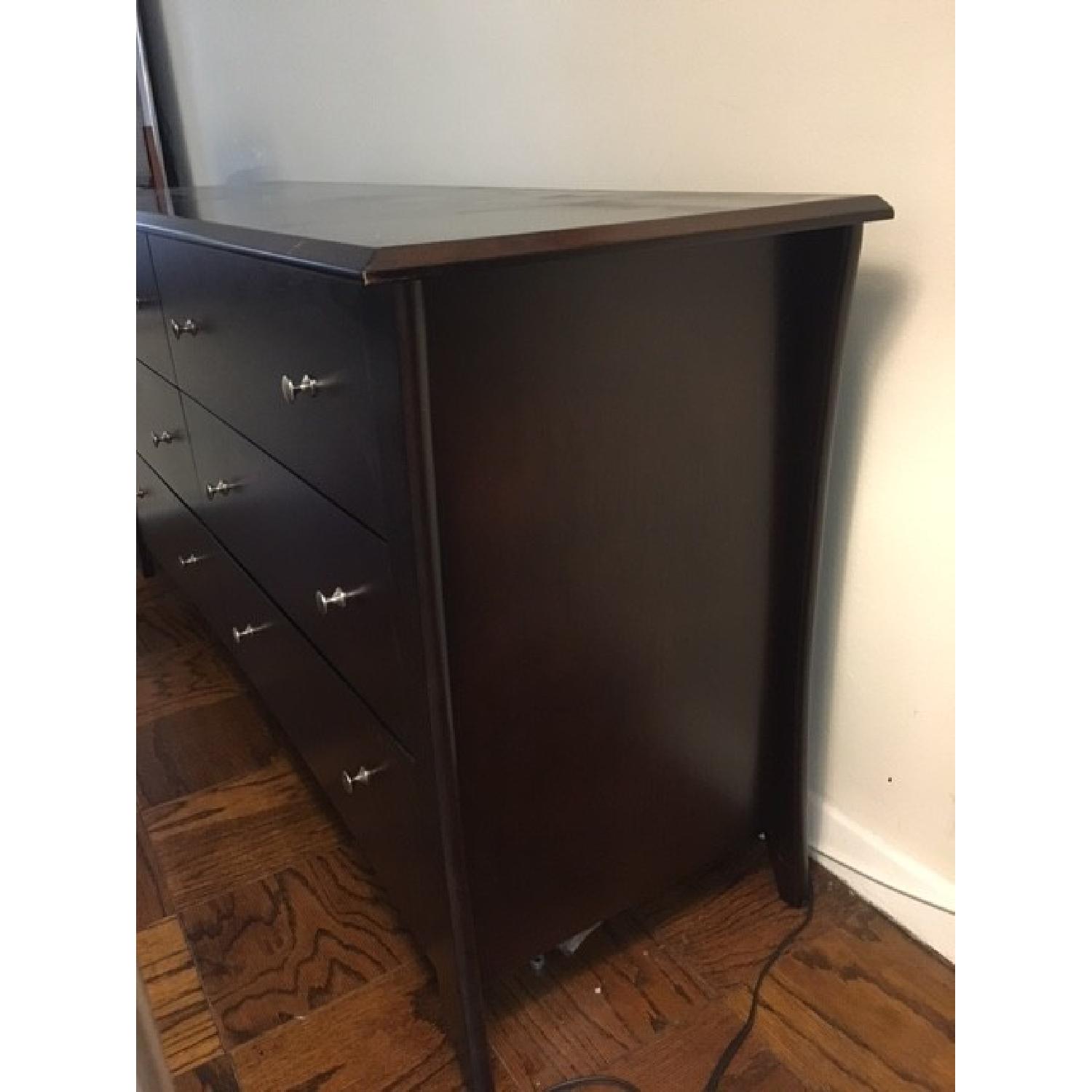 Dark Wood 6 Drawer Dresser - image-2