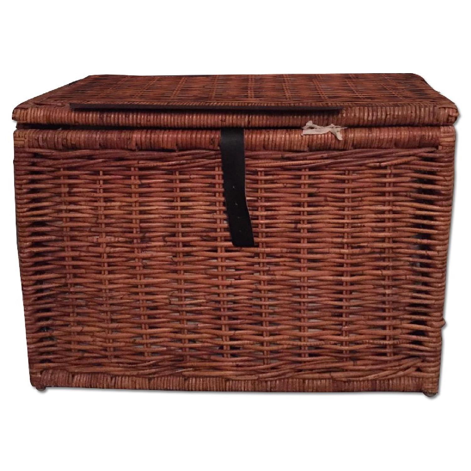 Ikea Byholma Wicker Chest in Brown AptDeco