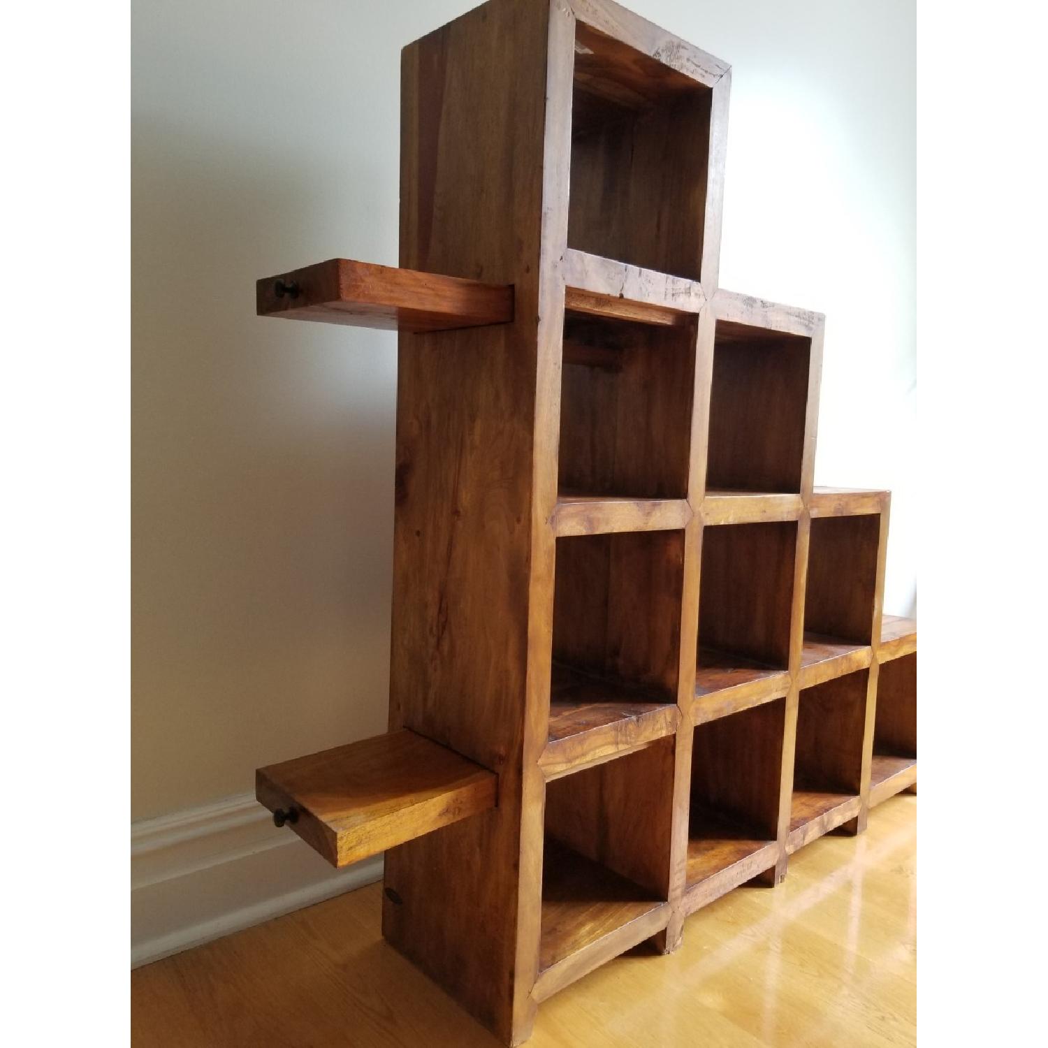 Solid Wood 10 Cubby Stair Shelving Unit - image-2