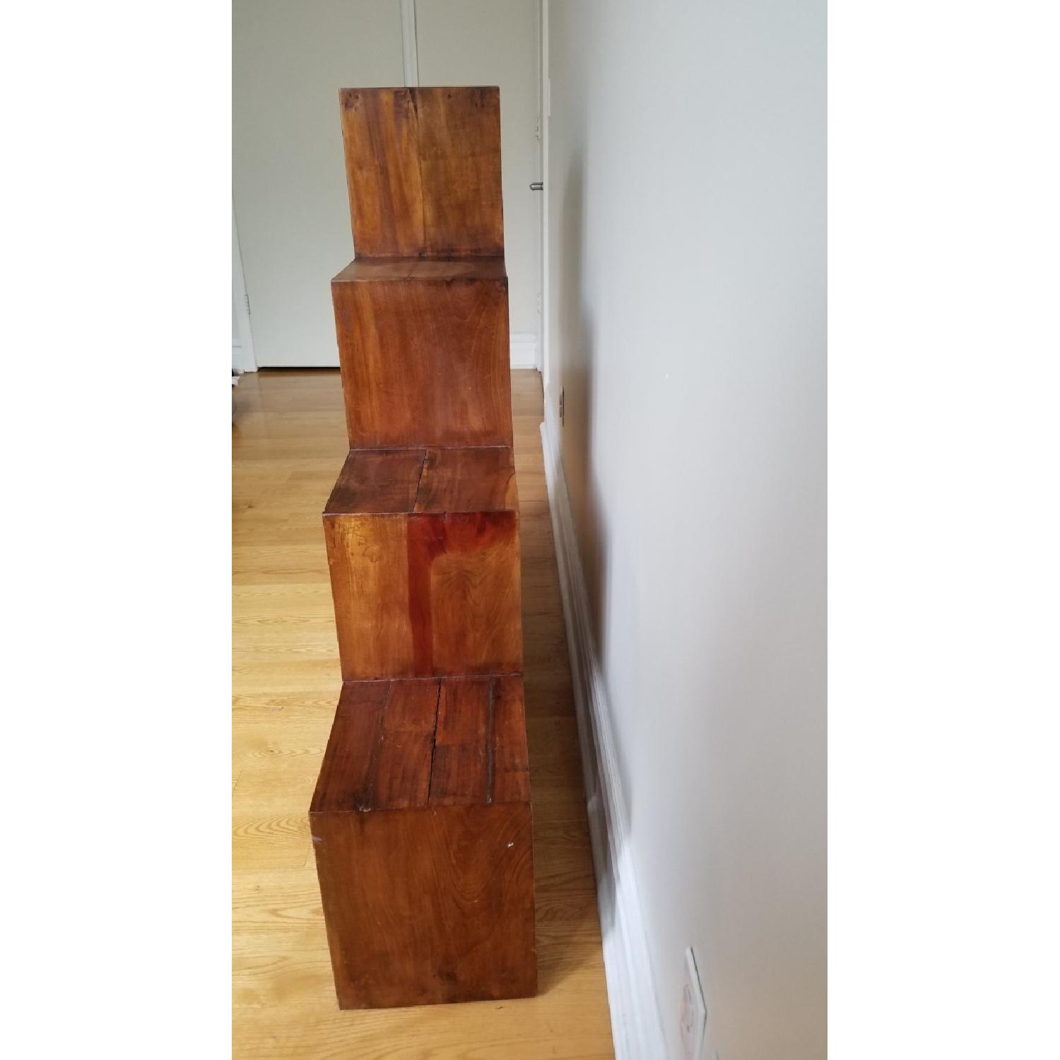 Solid Wood 10 Cubby Stair Shelving Unit - image-3
