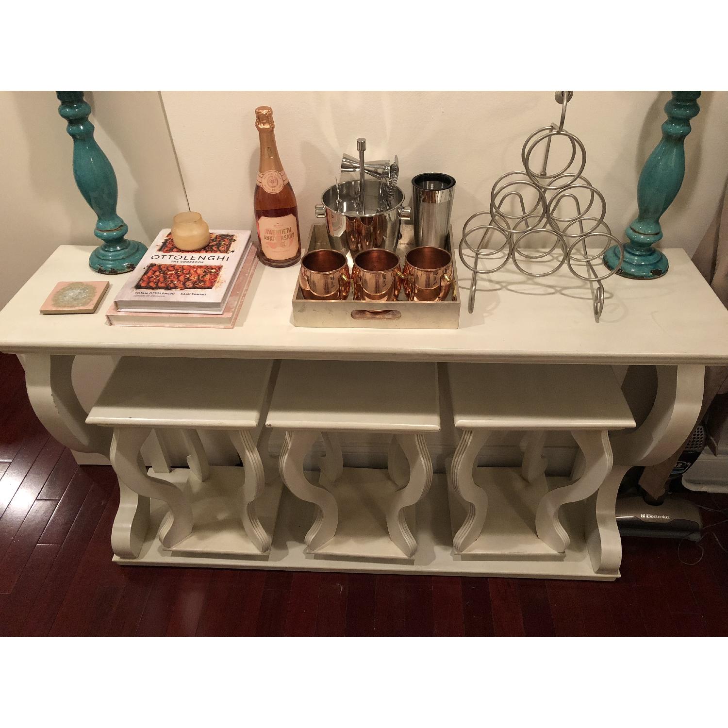 Vintage Bar Table w/ 3 Stools - image-1