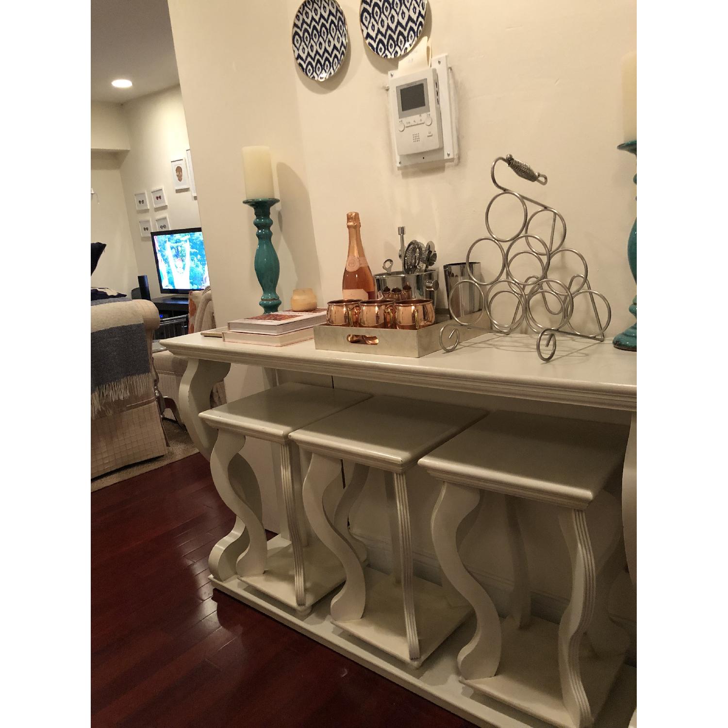 Vintage Bar Table w/ 3 Stools - image-2