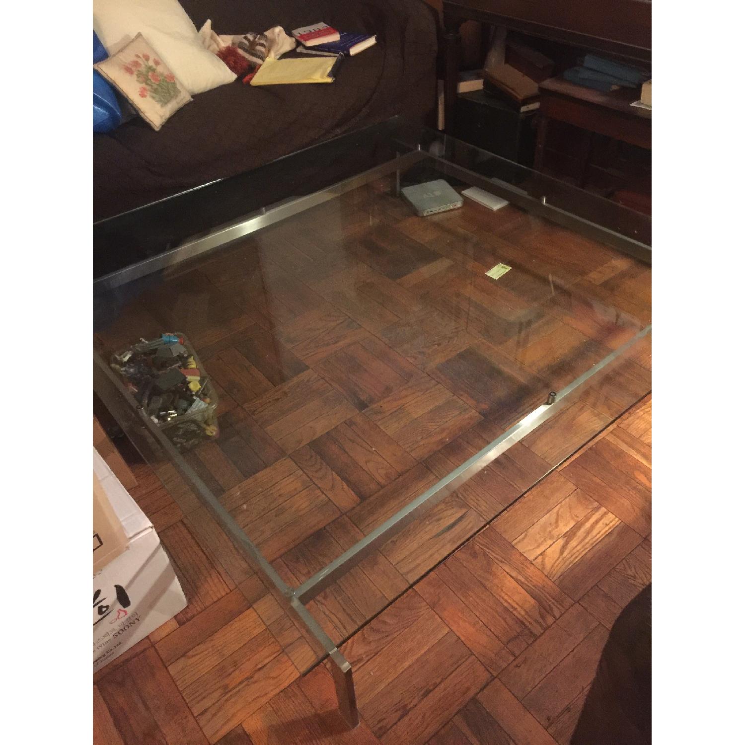 Glass & Metal Cocktail Table - image-1