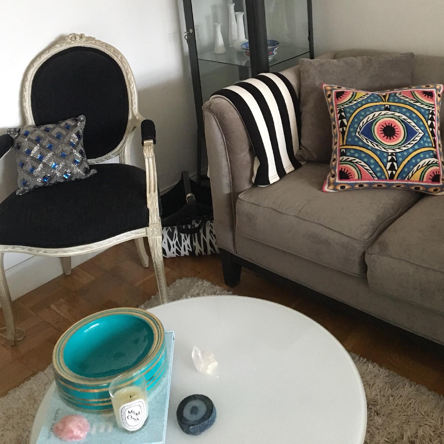 Ikea Glass Round Coffee Table on Wheels - image-2