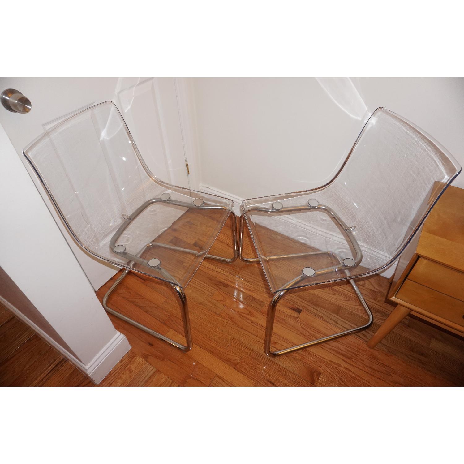 Ikea Tobias Clear Chrome Plated Chairs - image-1