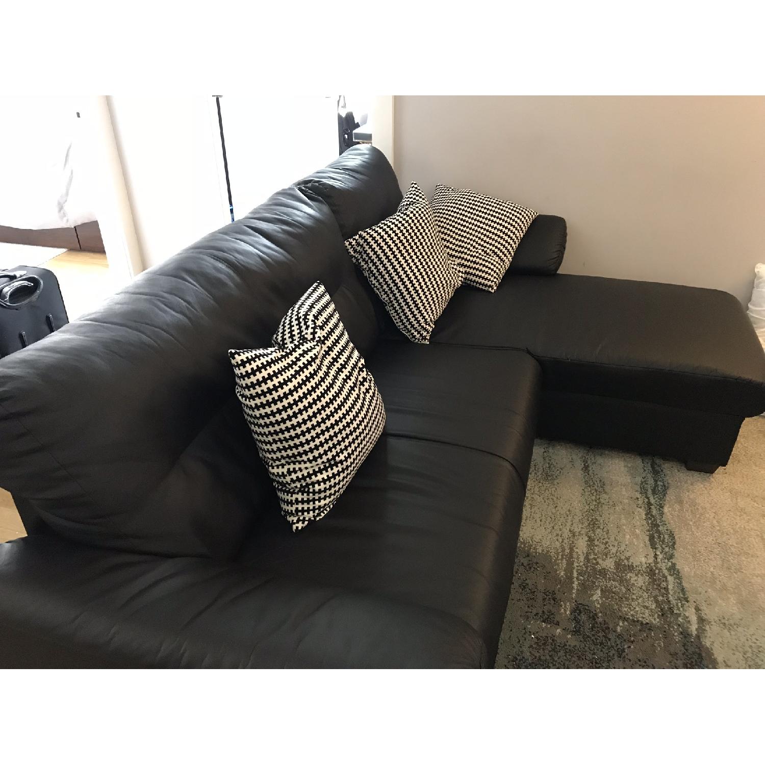 Ikea Knislinge Brown Faux Leather Sectional Sofa - image-1