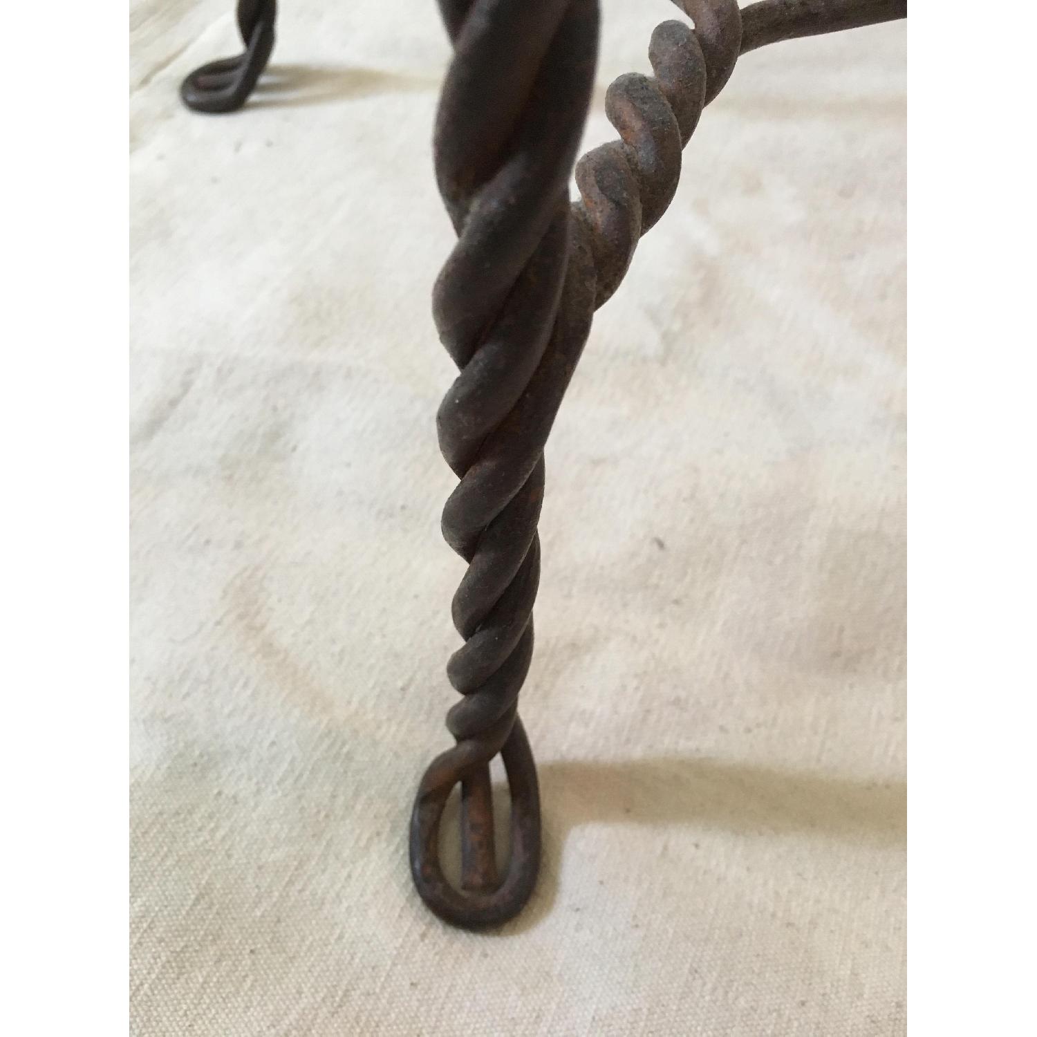 Antique Leather Counter Stool - image-4