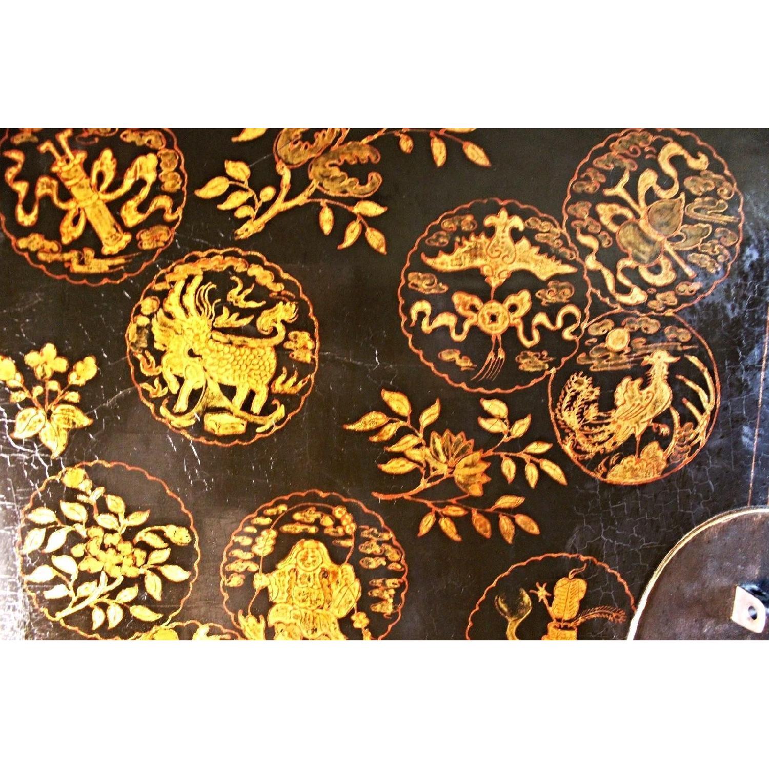 Vintage Early Lacquered Chinese Armoire/Cabinet - image-7