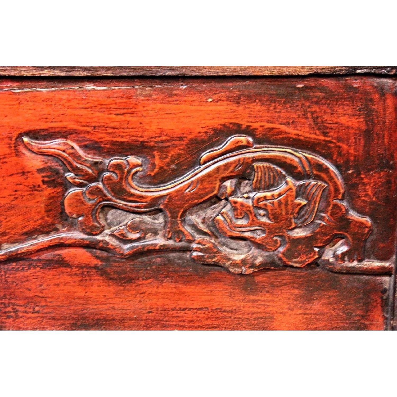 Vintage Early Lacquered Chinese Armoire/Cabinet - image-8