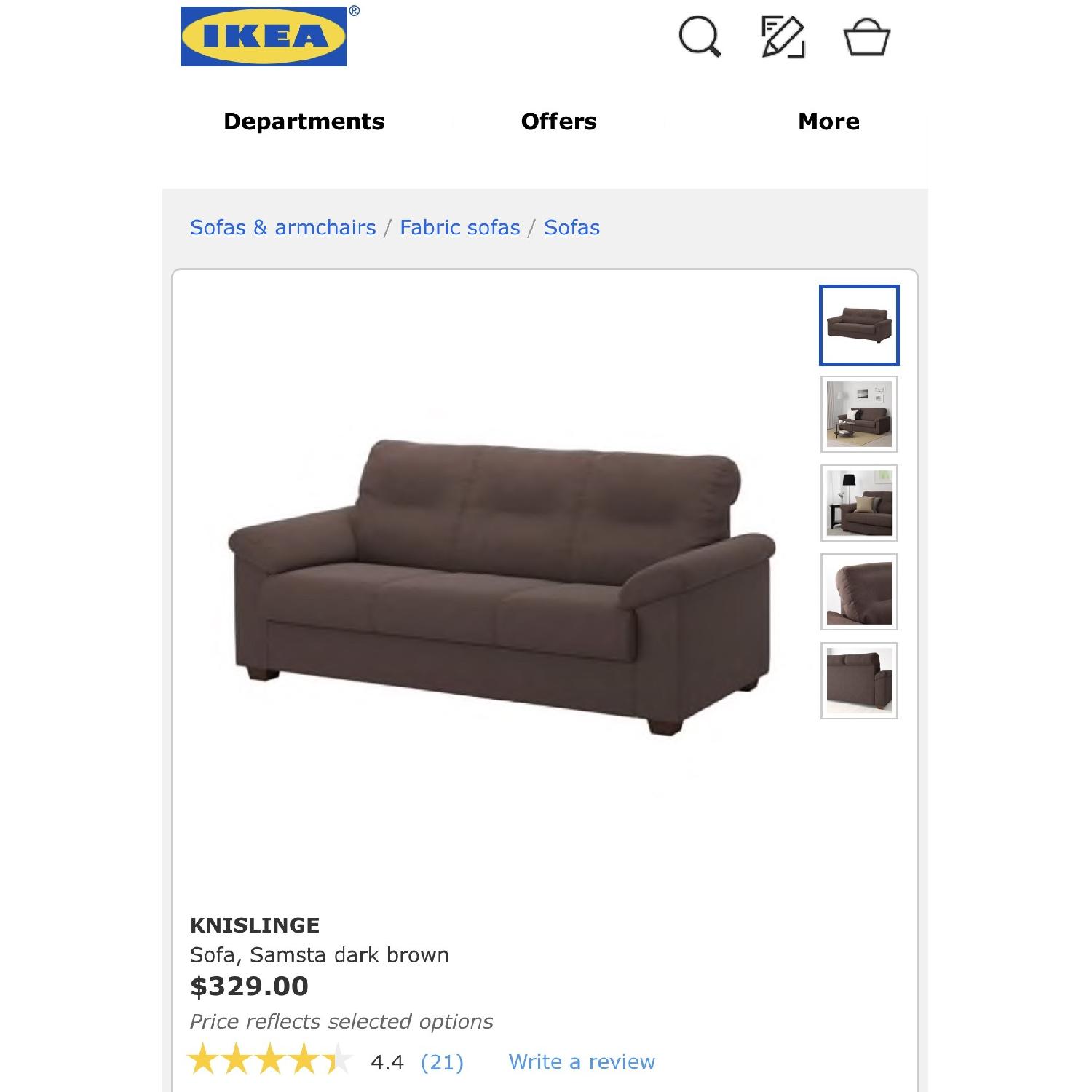 Ikea Knislinge Dark Brown 3 Seater Sofa - image-5