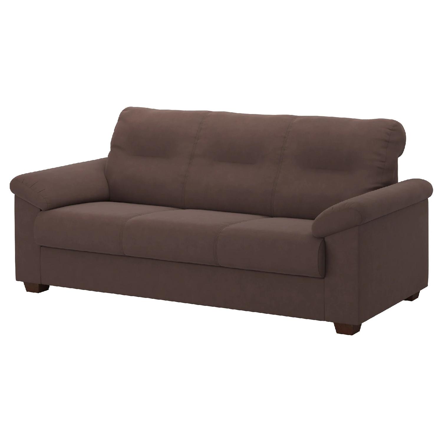Ikea Knislinge Dark Brown 3 Seater Sofa - image-0