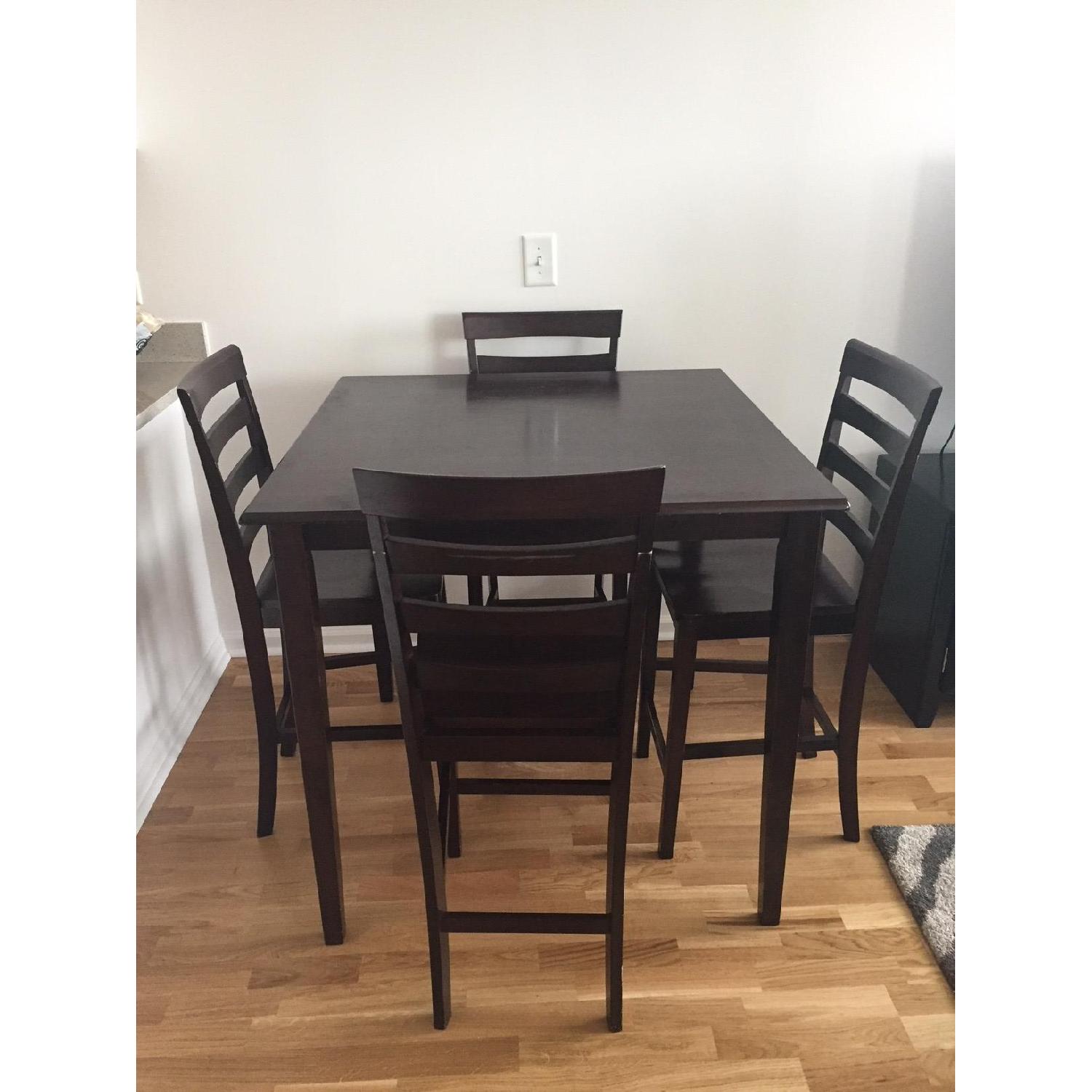 Ashley Dark Brown Square Dining Table w/ 4 Chairs - image-0