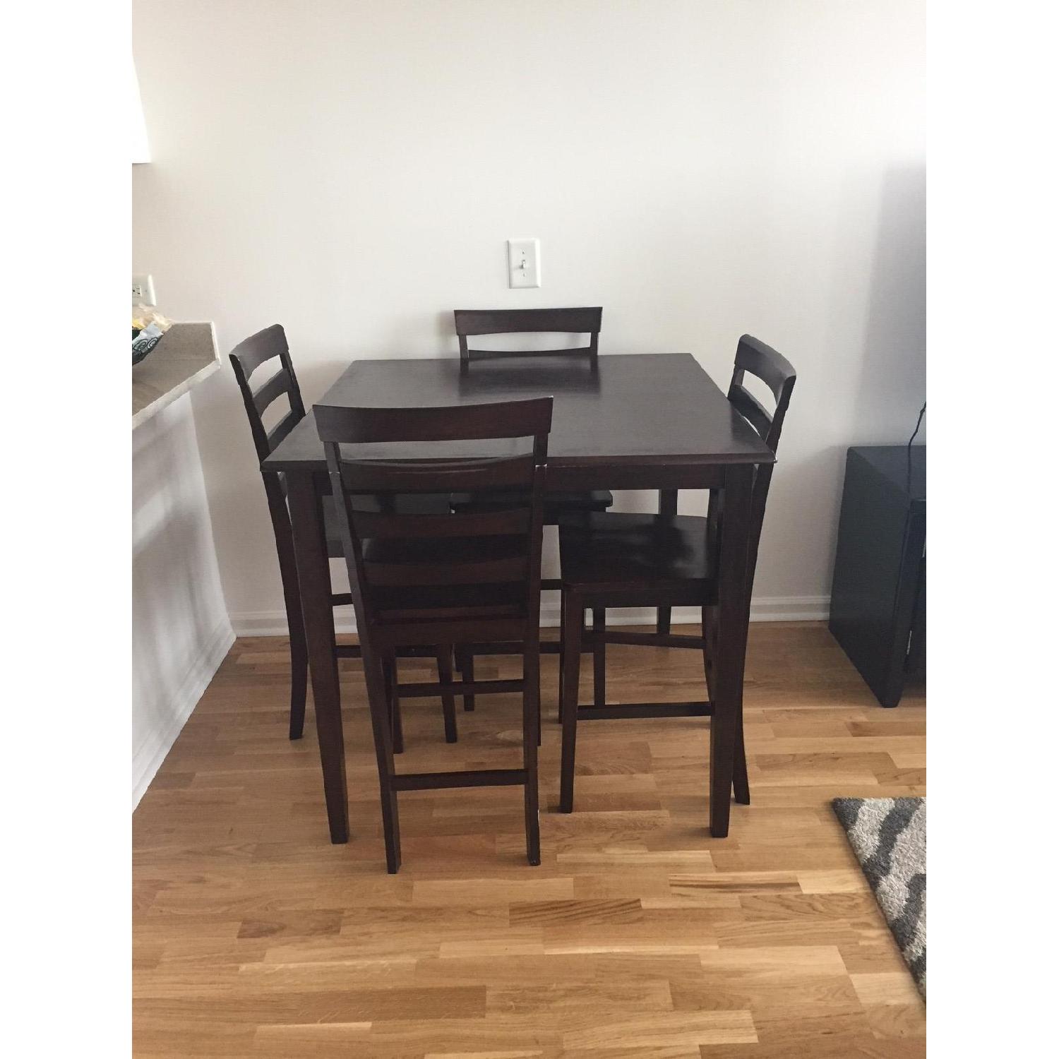 Ashley Dark Brown Square Dining Table w/ 4 Chairs - image-1