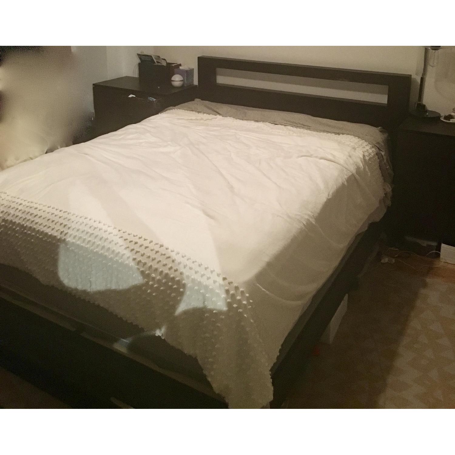 West Elm Cutout Queen Size Bed w/ Headboard - image-1