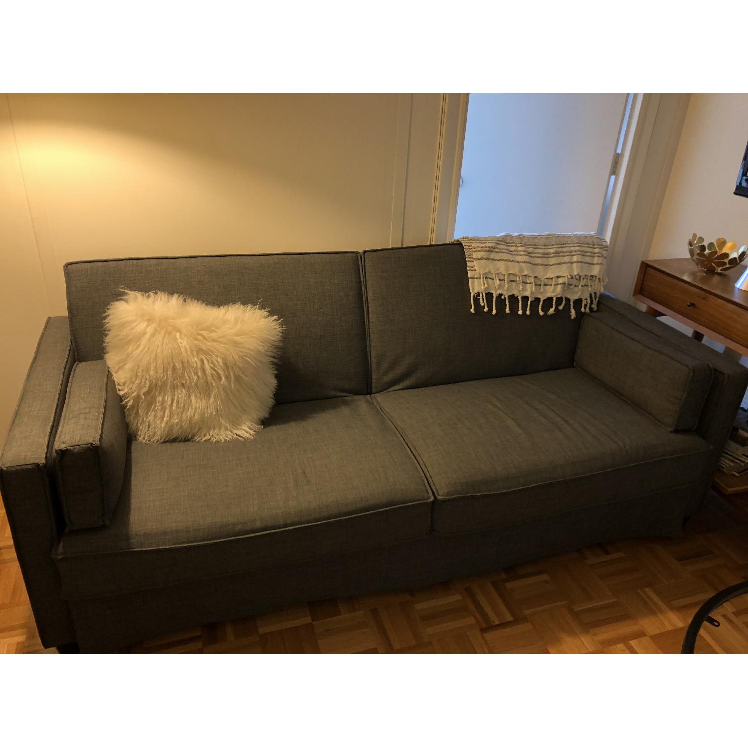 World Market Charcoal Gray Nolee Folding Sofa Bed - image-1