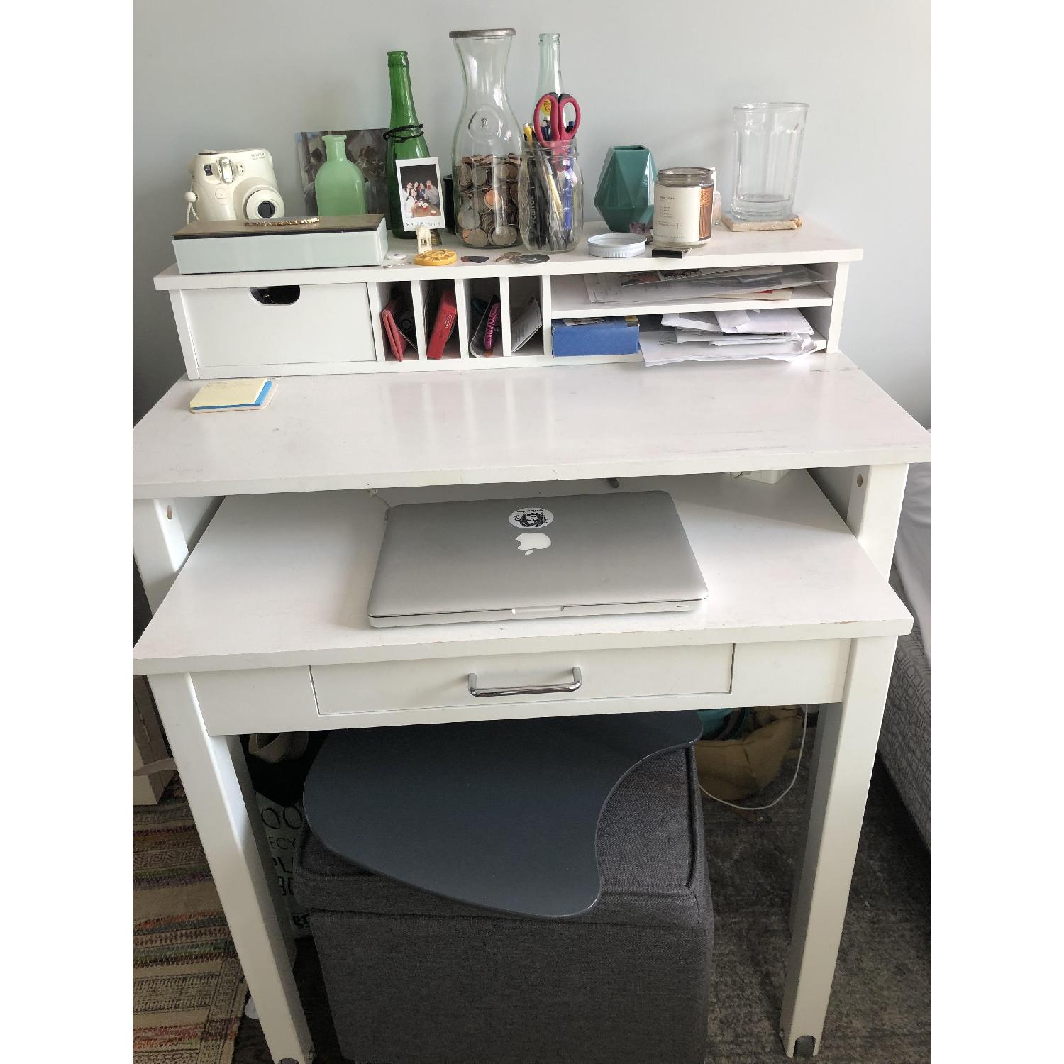 Container Store White Roll-Out Desk - image-1