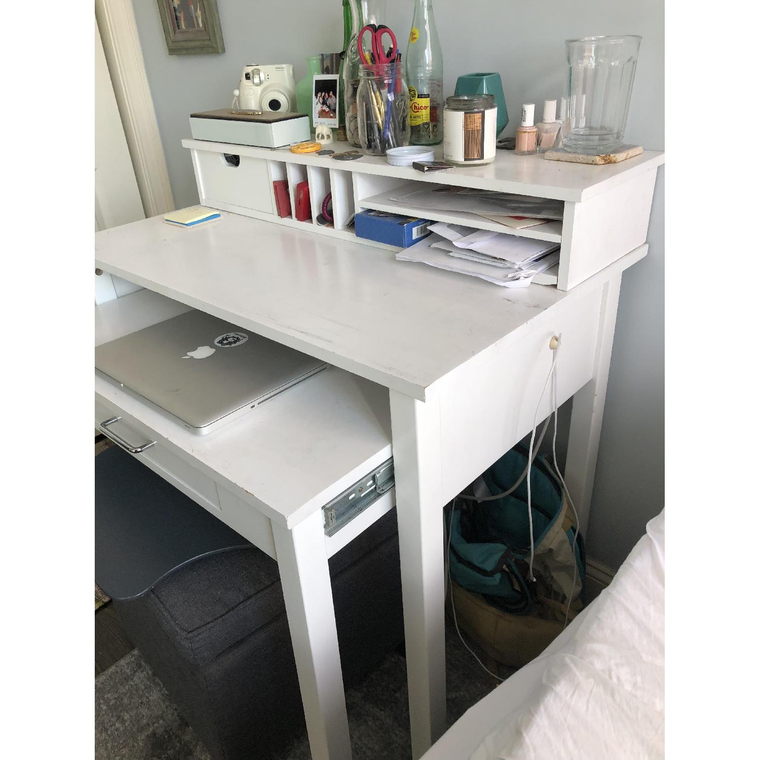 Container Store White Roll-Out Desk - image-3