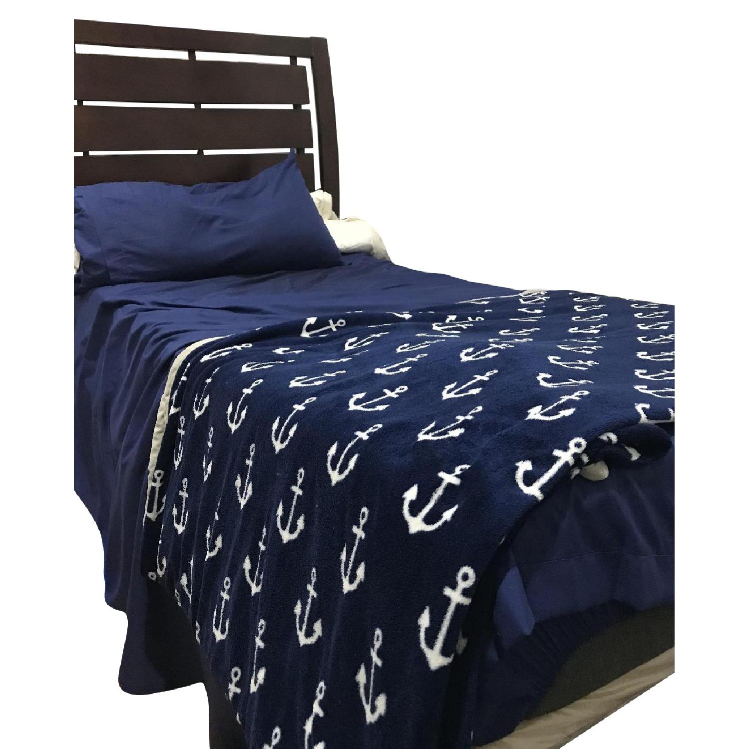 Full Size Bed Frame w/ Bunkie Board - image-0