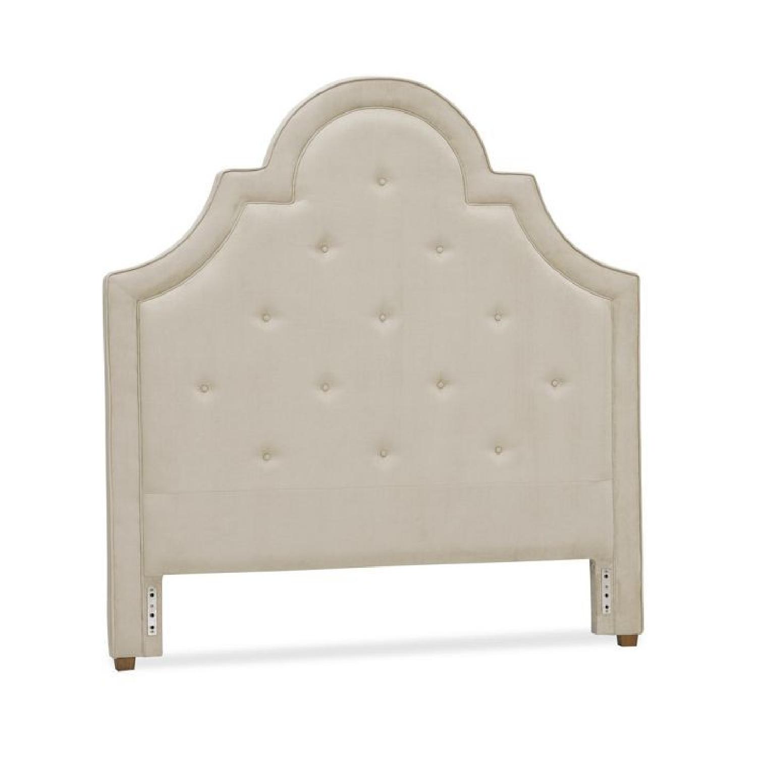 Pottery Barn York Tufted Linen Queen Headboard AptDeco