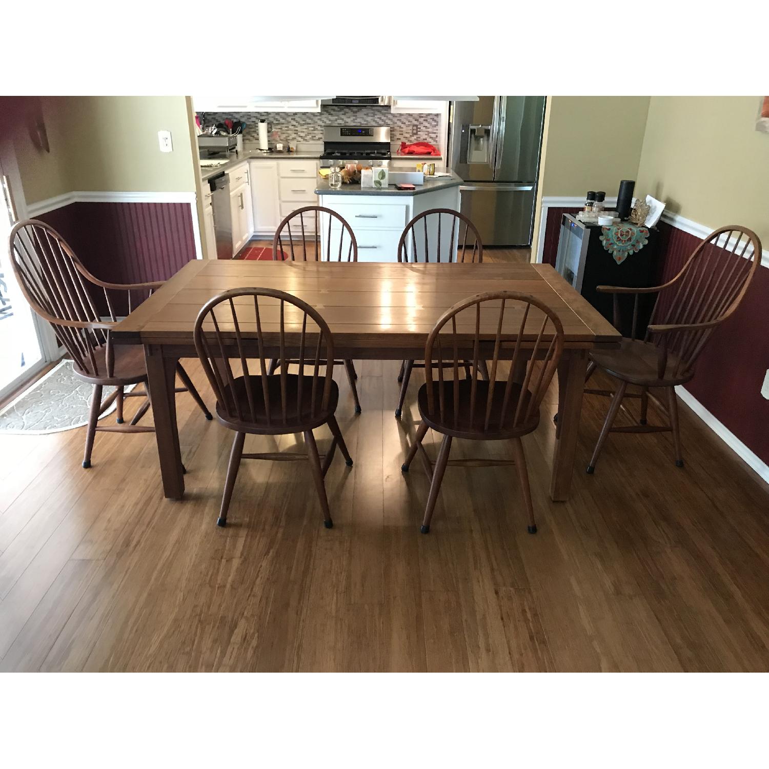 Stickley Mission Drawtop Dining Table w/ 6 Chairs - image-8
