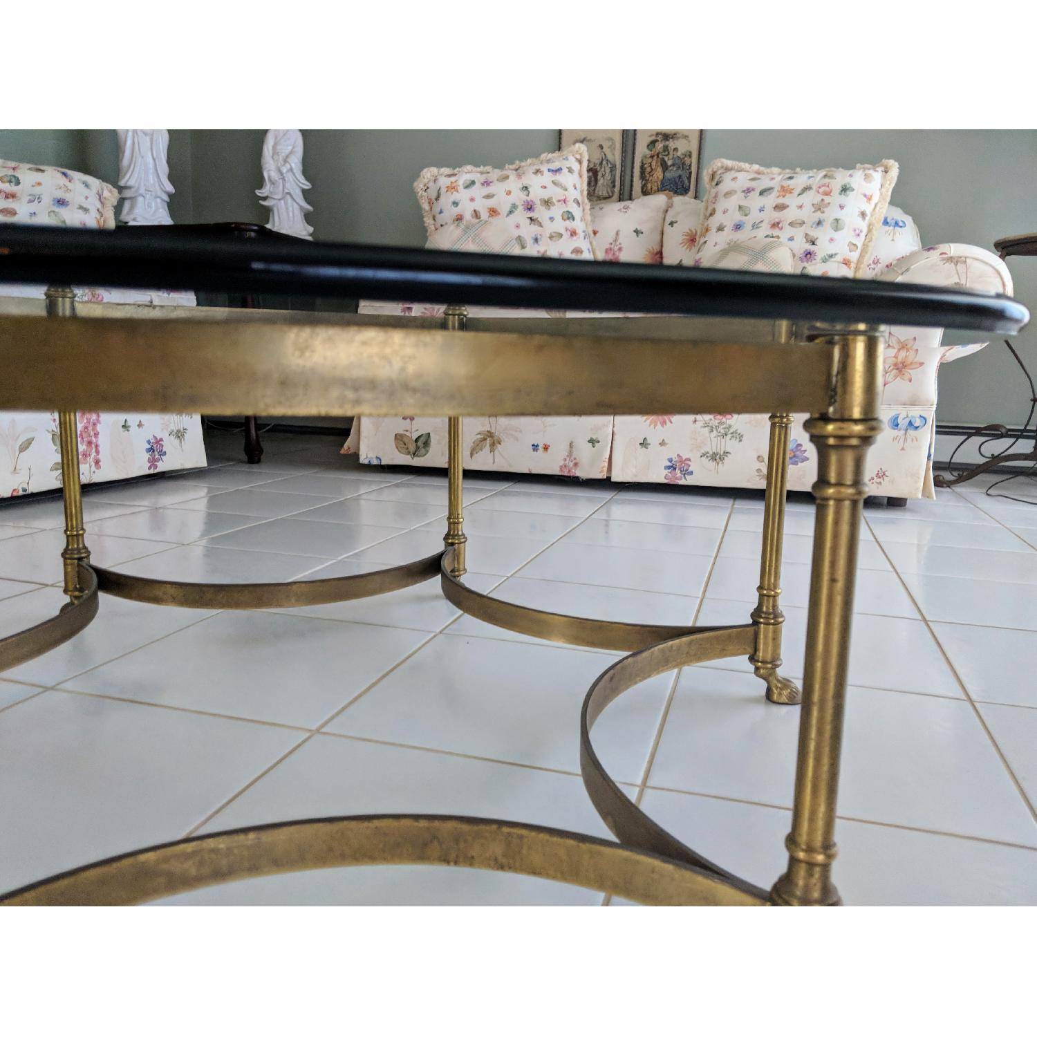 La Barge Brass & Glass Hexagonal Coffee Table - image-2